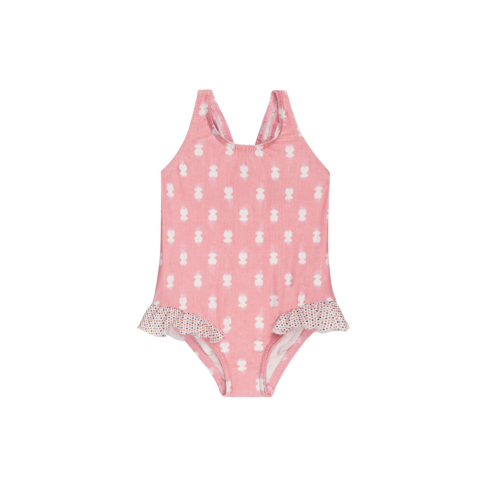 TOUS BABY Bañador Integral con Lazo para Niña. Estampado Pin up-Tai. Color Rosa (3 Meses a 4 Años)