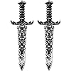 Guyode 2 Pièces Epee Pirate Enfant Pas Net Dague Jouets en Plastique Epee Enfant Couleur Argent Rétro S'applique à Garçons et Filles Costumes Accessoires Pirates Accessoires Fête