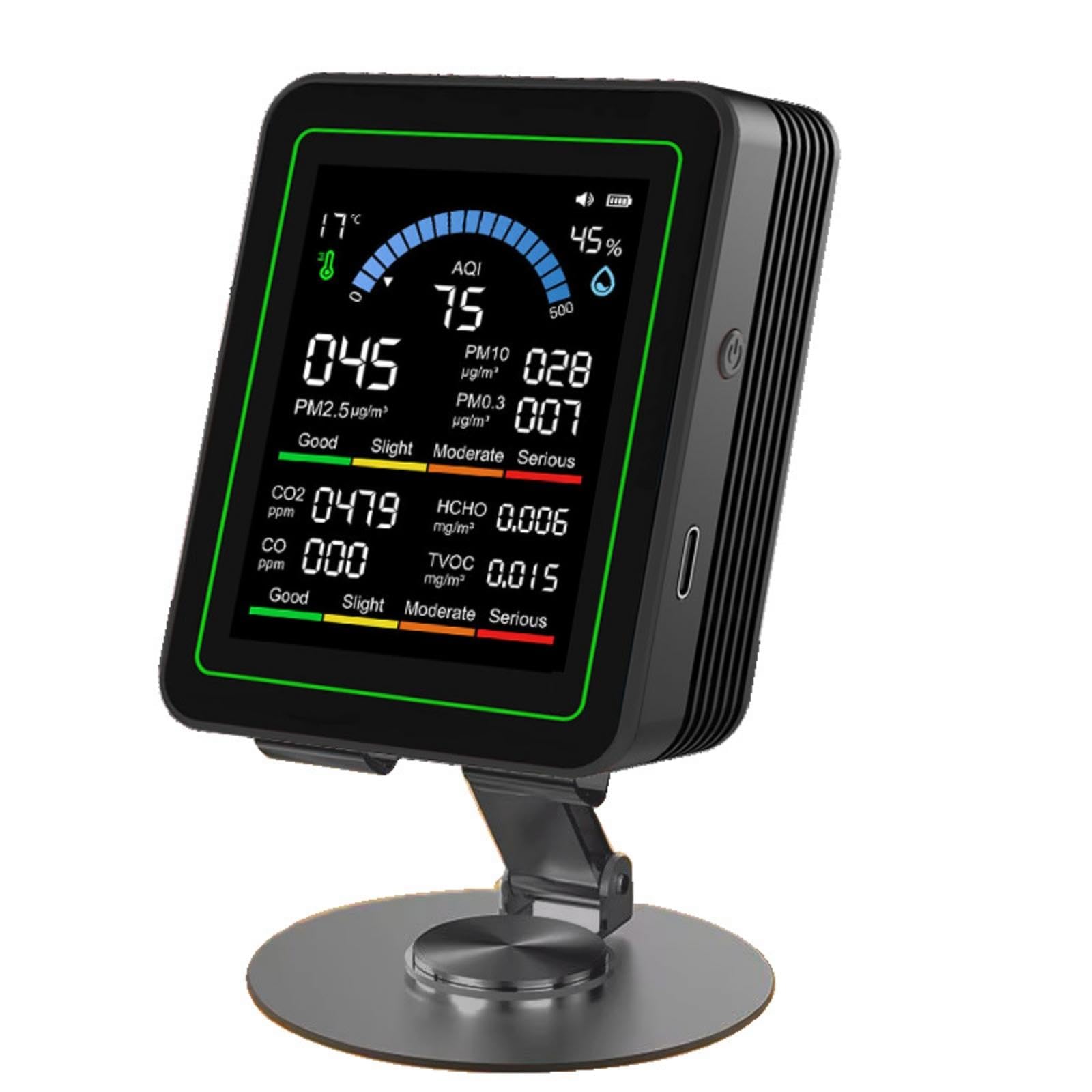 10-in-1 Air Quality Meter Multi Air Quality Meter Button Control Mt13 Blk with Stand|Business & Industrial| Electrical & Test Equipment| Test Measurement & Inspection| Test Meters & Detec-image-17
