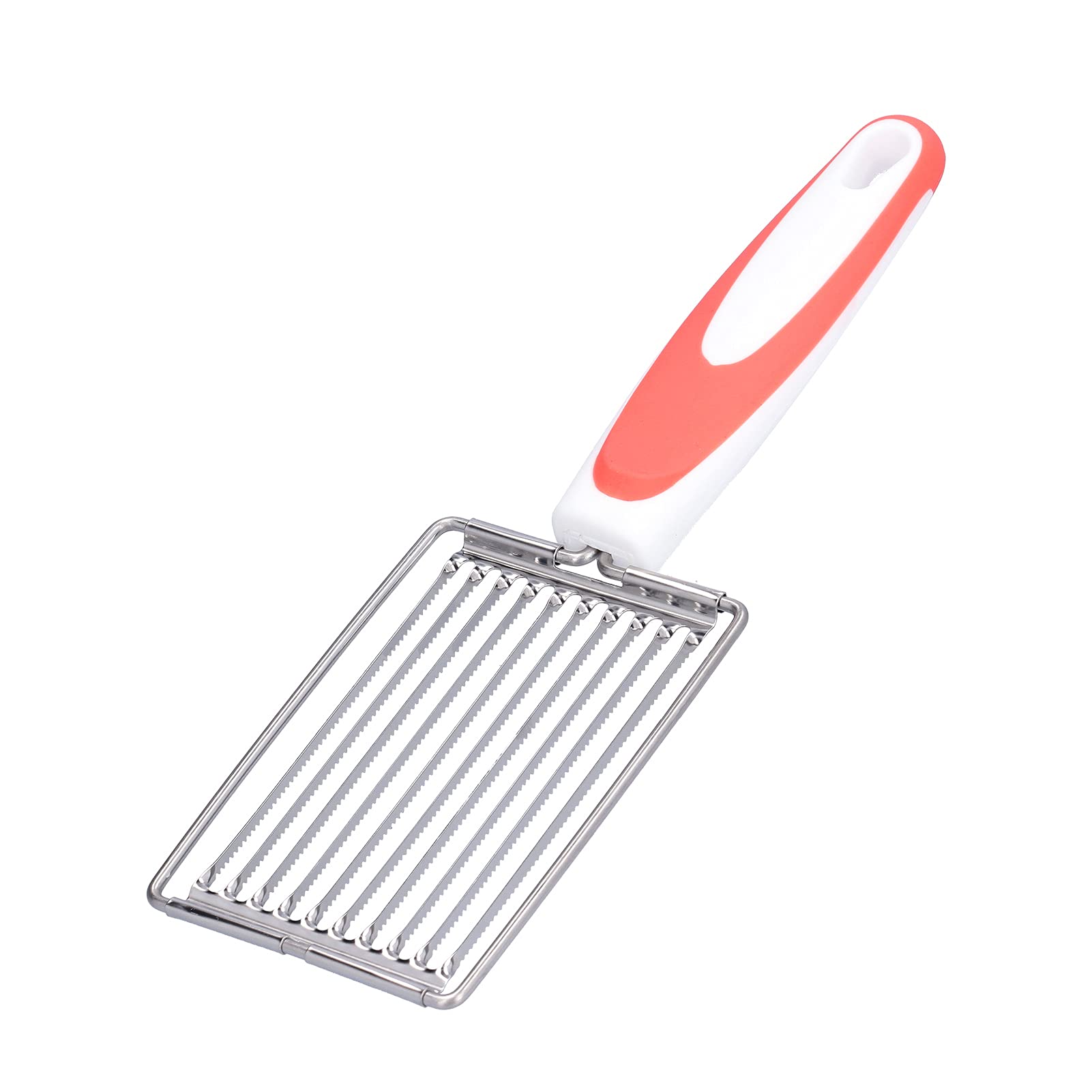 BORDSTRACT Stainless Tomato Slicers, 24.5 * 8cm Fruits Cutter with Non-Slip Handle, Luncheon Meat Cutter for Canned Meat Cheese Sushi Cherry(Orange)