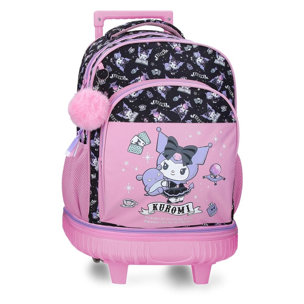 Sanrio Kuromi Fortune Telling Compact Backpack 2 Wheels Pink 32x45x21 cm Polyester