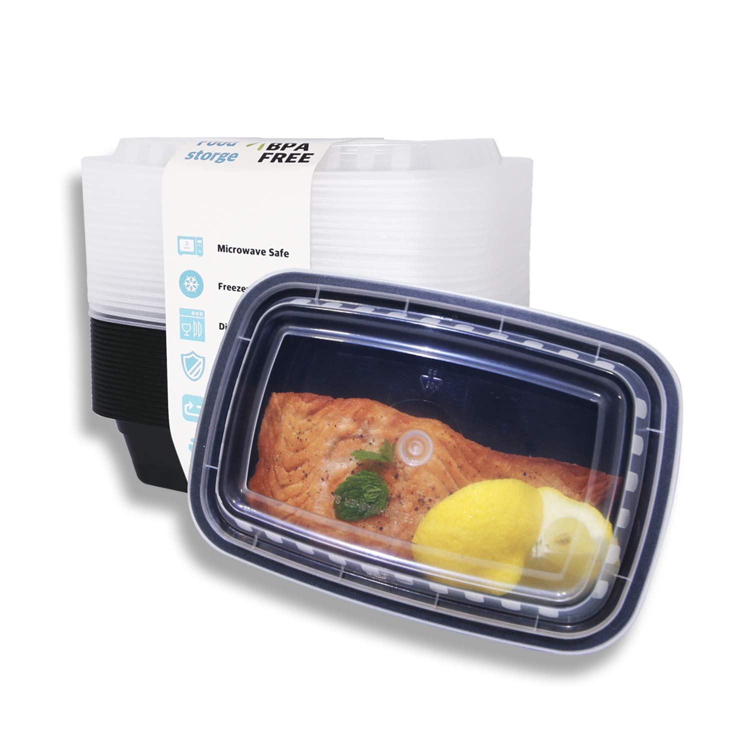 PARTY HIPPO Meal Prep Containers Single Lids, 24 oz 20 Pack, Food Storage Bento BPA Free | Stackable | Reusable Lunch Boxes, Microwave/Dishwasher, Freezer Safe,Portion Control (24 OZ 20 PACK)