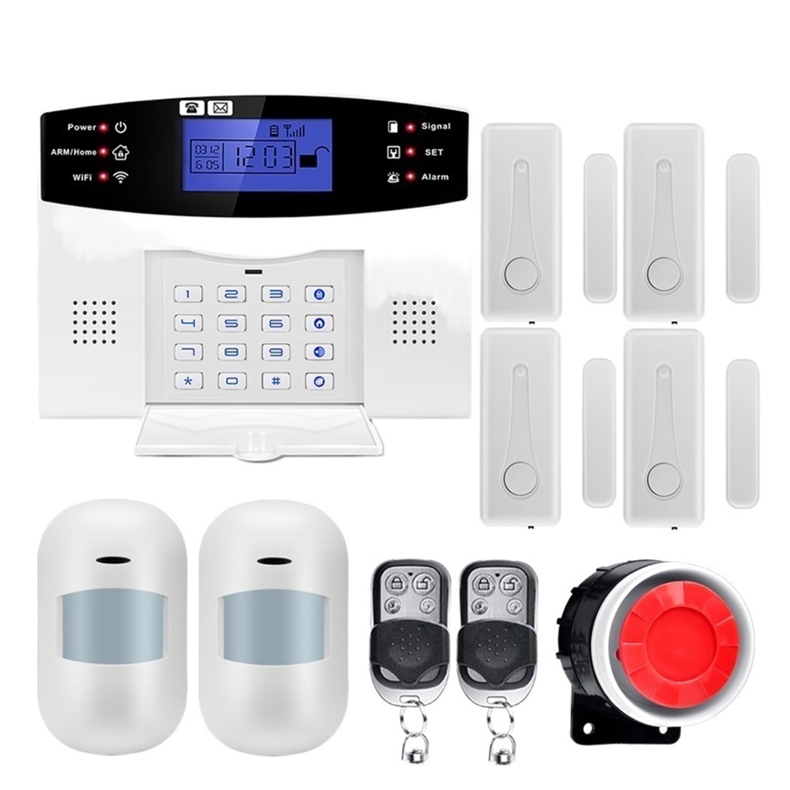 Sistema de Alarma de Seguridad para el hogar, De Alarma de Seguridad for el hogar gsm Tuya App Control Kit antirrobo con Sensor Puerta(G2BT3)