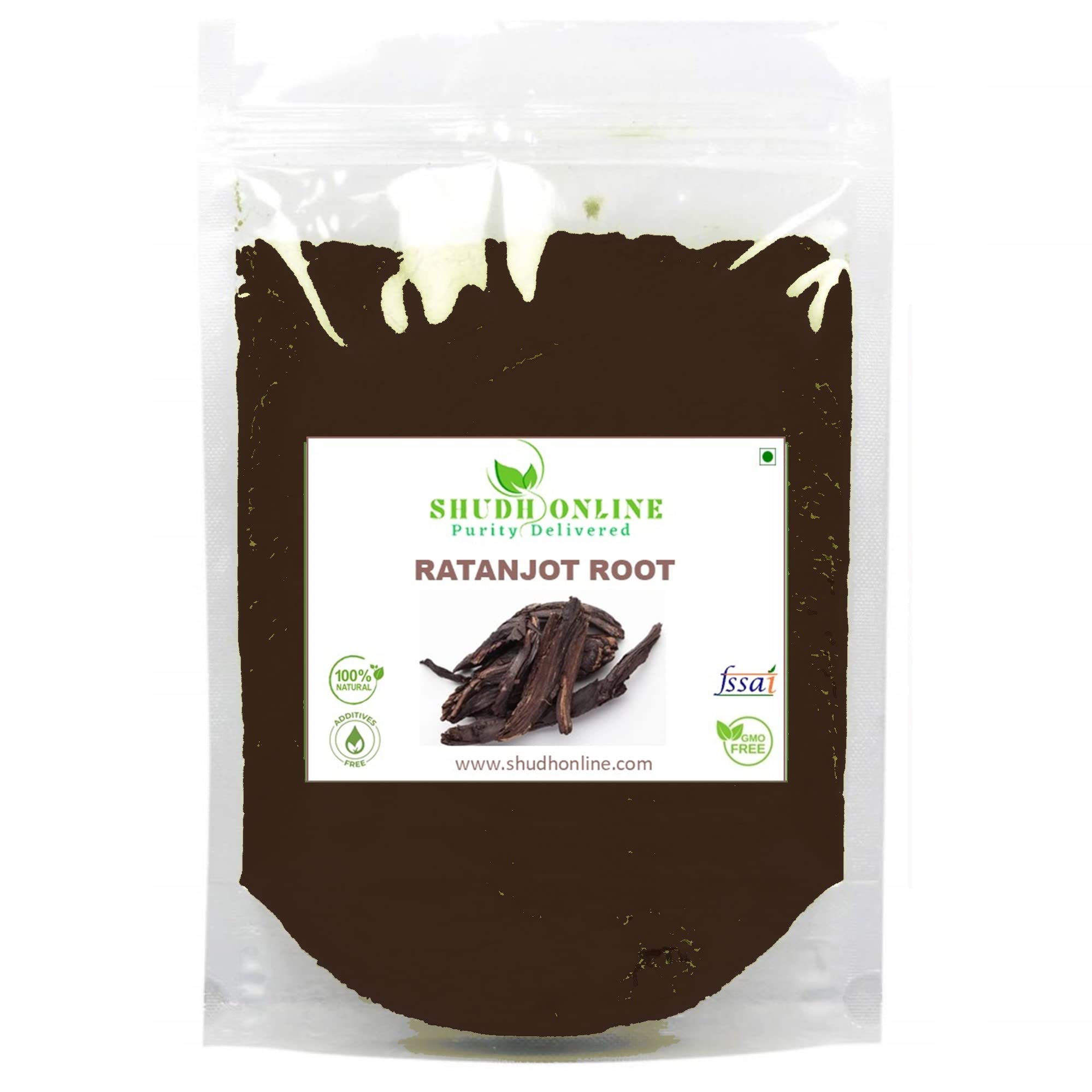 Shudh Online Ratanjot Root Powder, Alkanet Root (250 grams) - Cooking, Hair Fall, Hair Growth, Skin Burns, Rattan Jot, Vembada, Vembalam pattai, Laljadi