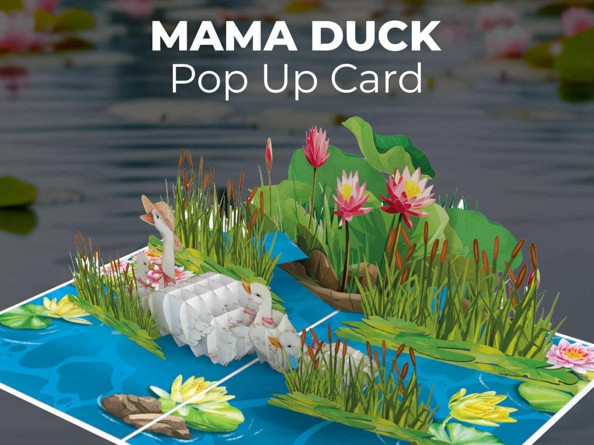 iGifts And Cards 3D Mama Duck Pop Up Card – Quacking Awesome Gift for Mother’s Day, Birthday, Thank You – for Mom, Wife, Grandma, Stepmother – 5 x 7 with Notecard - Image 5