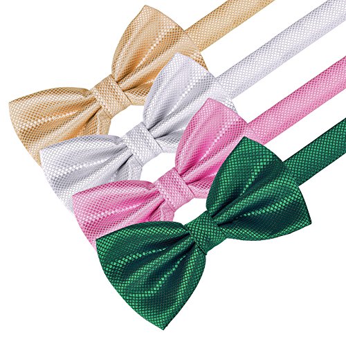 Ausky 8 Packs Different Color Elegant Adjustable Pre-Tied Bow Ties For Men Boys #TOP1