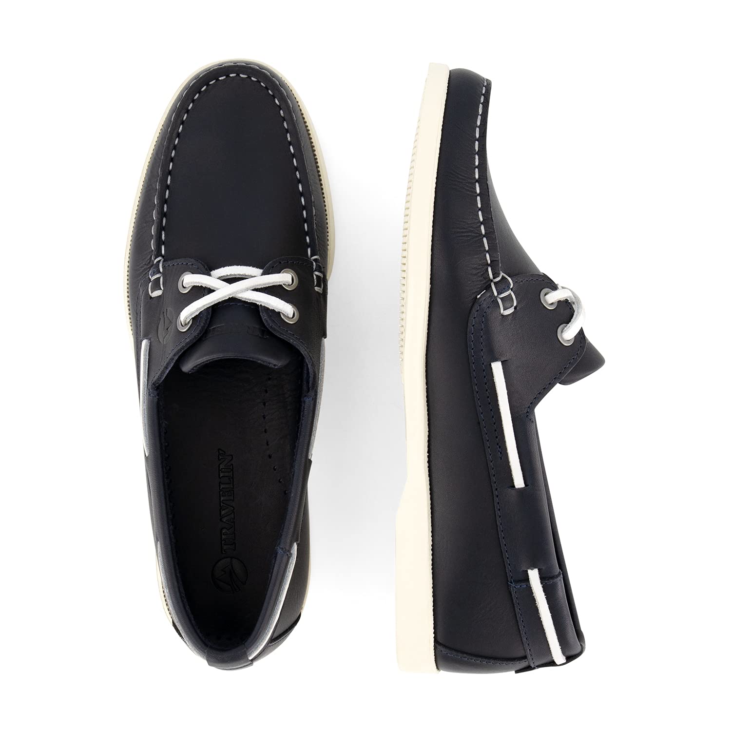 Travelin' Damen Exmouth Lady Slip On Nautical Leder Sommerschuhe - Blau