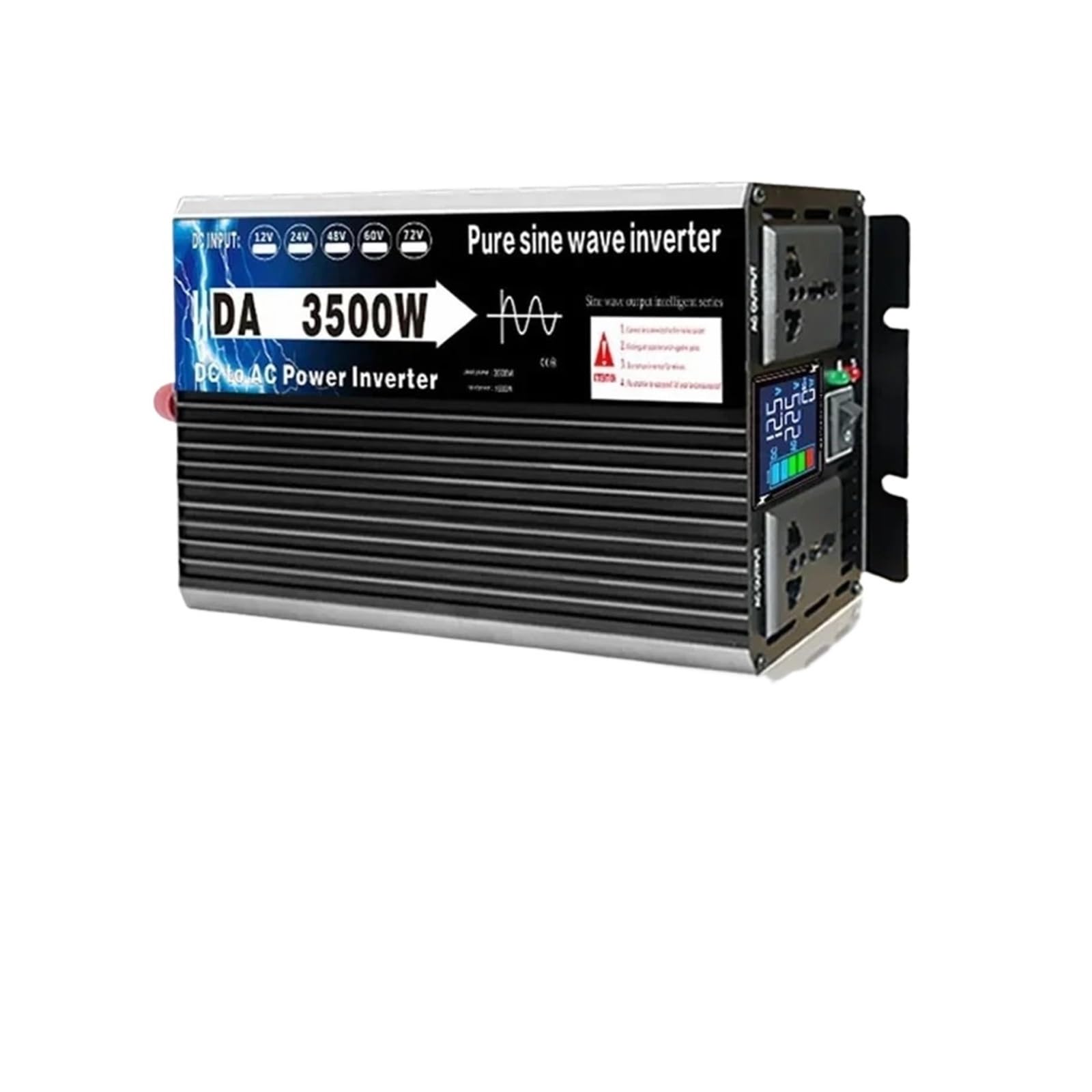 Convertidor Inversor Transformador Inversor Solar Onda Sinusoidal Pura Convertidor Voltaje CC 12/24/48/60/72 V A CA 220 V Transformador para Coche Hogar(DC 48V,50hz 220V,3500W)