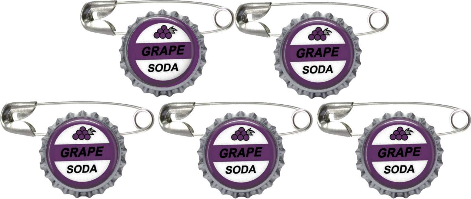 Crafting Mania LLC. 5 Grape Soda Bottle Cap Pins Inspired by Up Set #1