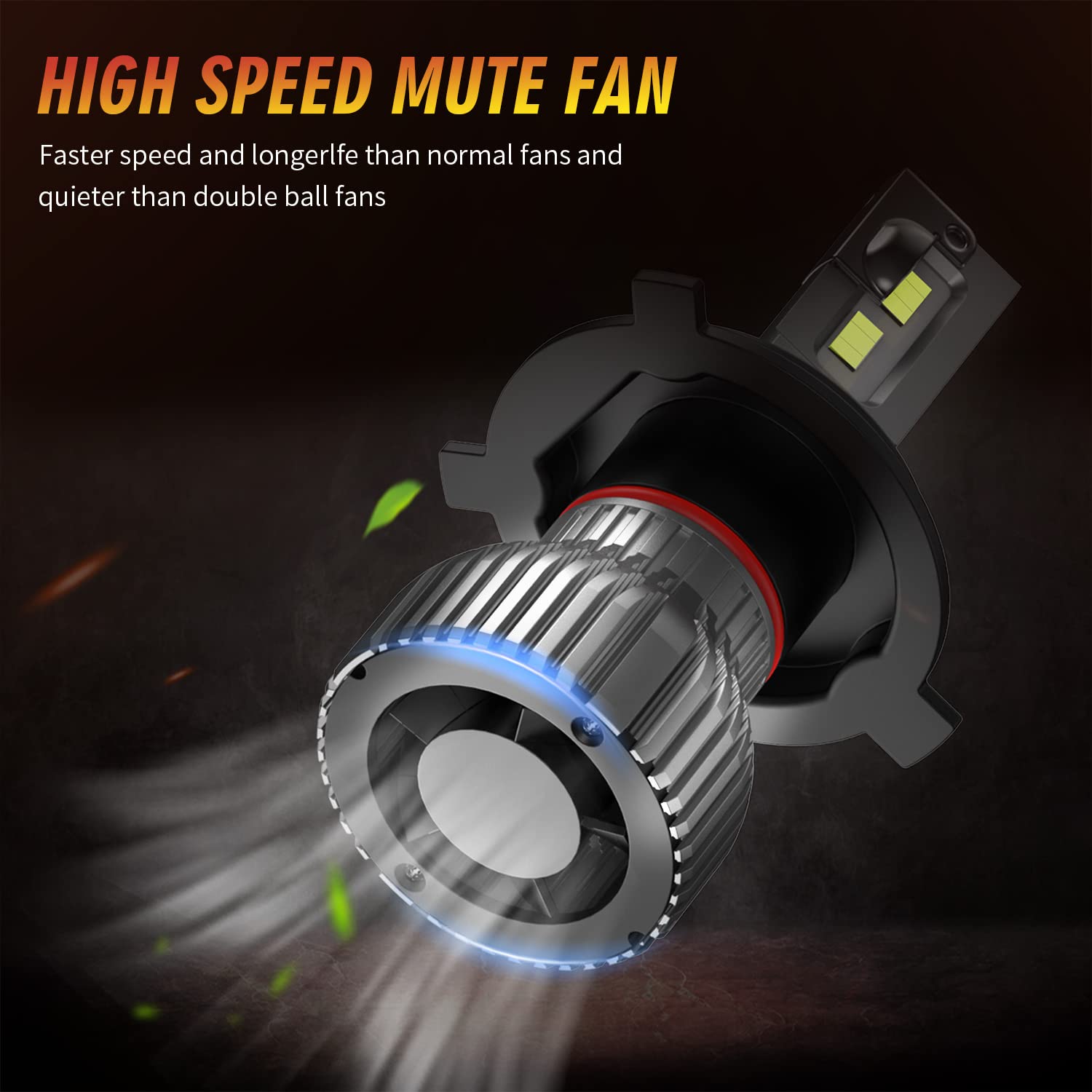 JOSHF Lampadine H4 LED, CSP Chip 6500K 17000LM Bianco Fari per Auto e Moto,+400% Luminosità, Sostituzione Lampada Alogena E Fari Allo Xenon,DC12V (2 Lampade)