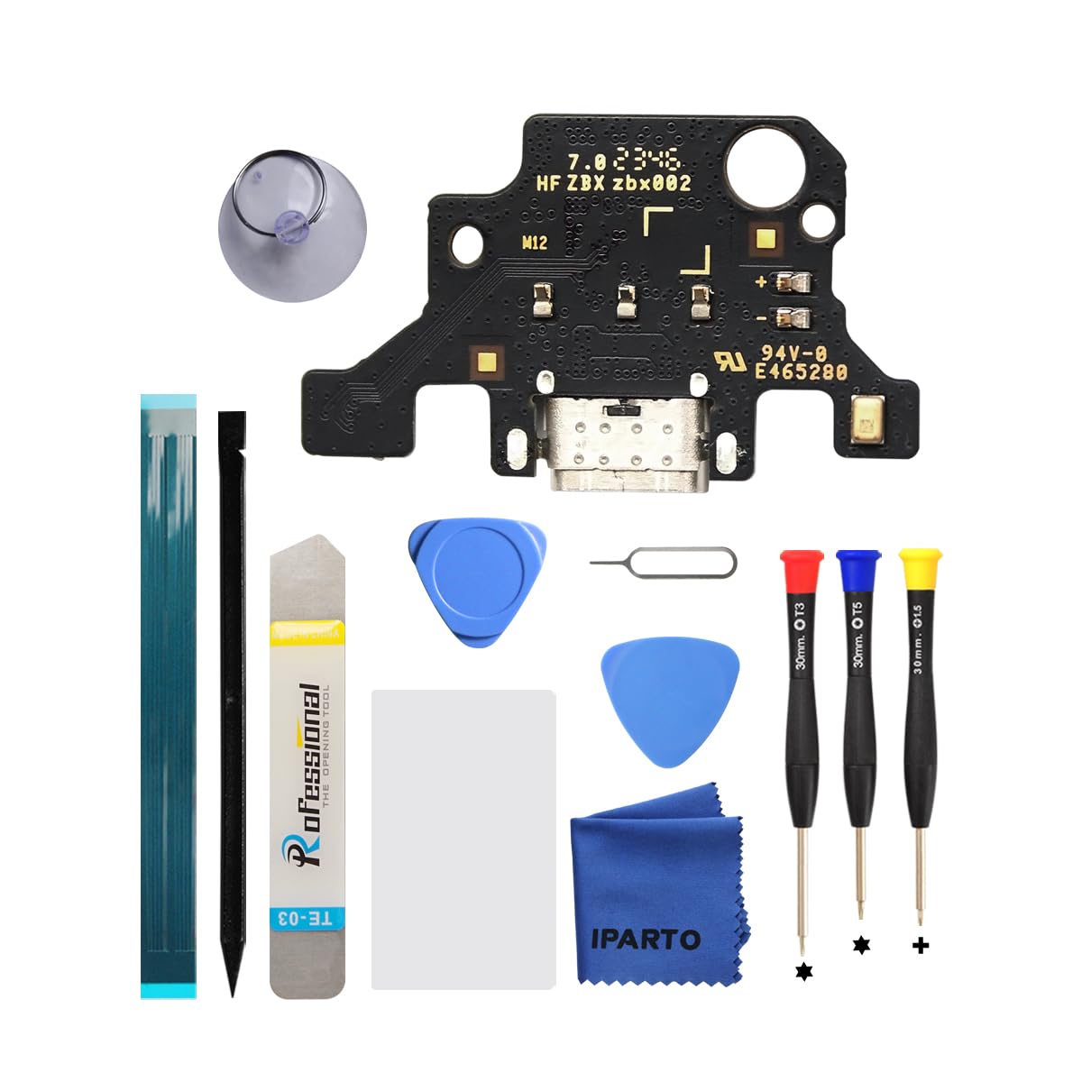 iParto Charging Port Replacement Kit for Samsung Galaxy Tab A9+ SM-X210 SM-X215 SM-X216B USB Flex Dock Connector Charging Flex Replacement with Tools