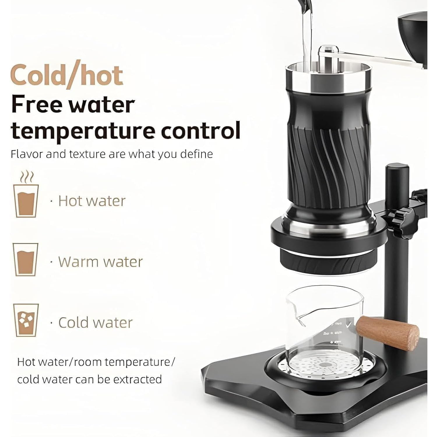 Macchina per caffè espresso manuale portatile con serbatoio da 100 ml, pressione 9-12 bar, ideale per campeggio e viaggi, include custodia, per comodità