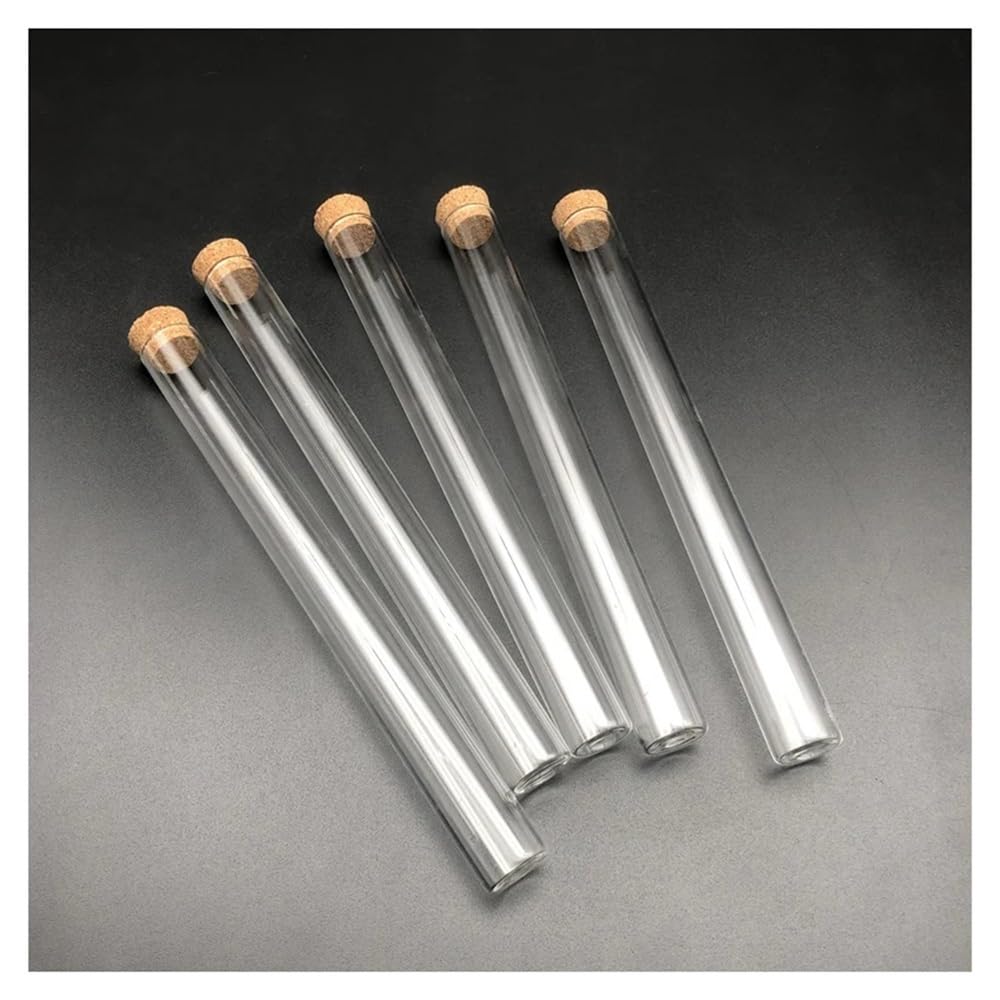 Szklane probówki z korkowymi zatyczkami ， Szklane probówki z płaskim dnem i korkami 18 x 150 mm, 29 ml, opakowanie 20 szt