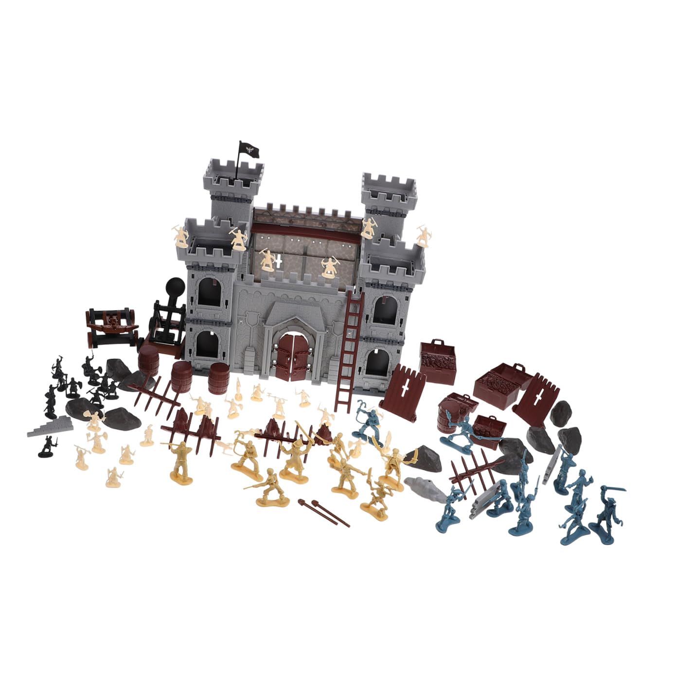Gatuida Set da 310 Pezzi Giocattoli Castello dei Pirati in Plastico Personaggi Pirata e Accessori per Ragazzo Ragazza, Stile a Tema Pirata Decorativo per Occasioni Speciali