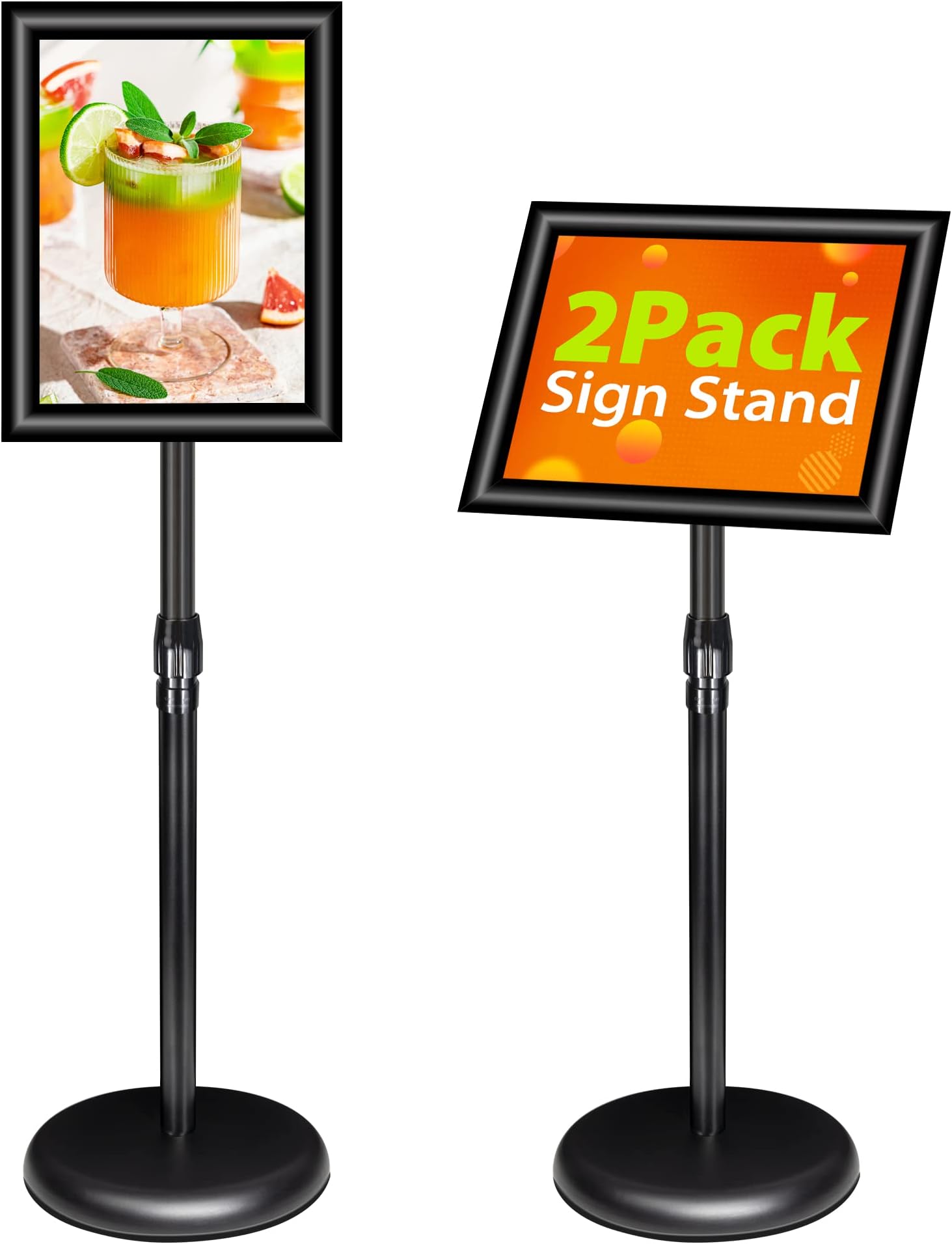 VAIIGO 2Pack Adjustable Sign Stand A4 Aluminum Poster Menu Stand Floor ...
