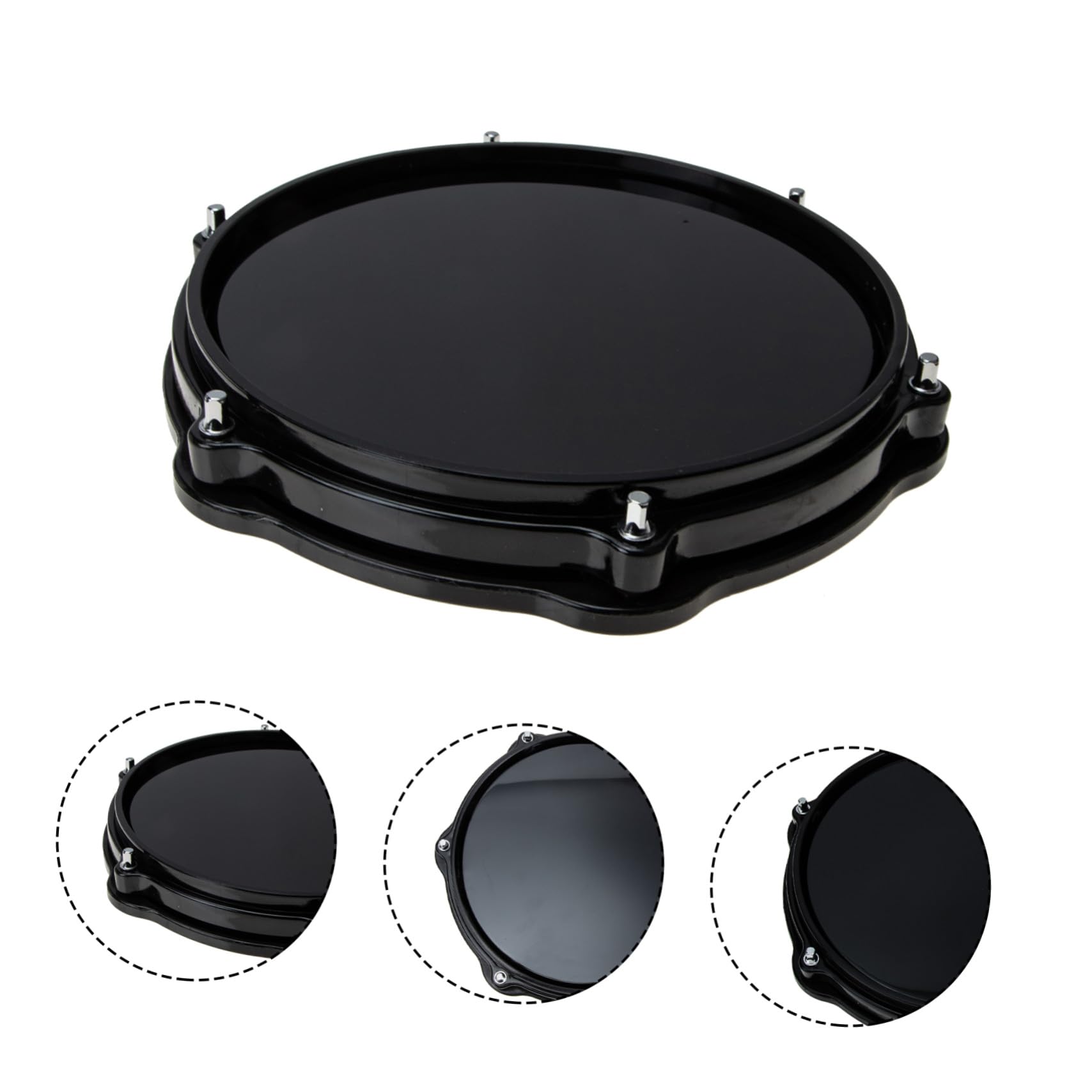 Pad de Batería 10 Pulgadas Negro para Bateristas y Práctica | Goma y Eva, para Drum Set, Reducción de Volumen, Uso en Casa, Formato Práctico