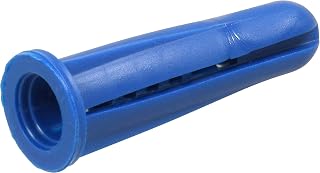 Hillman 370342 Blue Conical Plastic Wall Anchors, 10-12 x 1-Inch, 100-Pack - Corrosion-Resistant for Drywall, Concrete, Brick