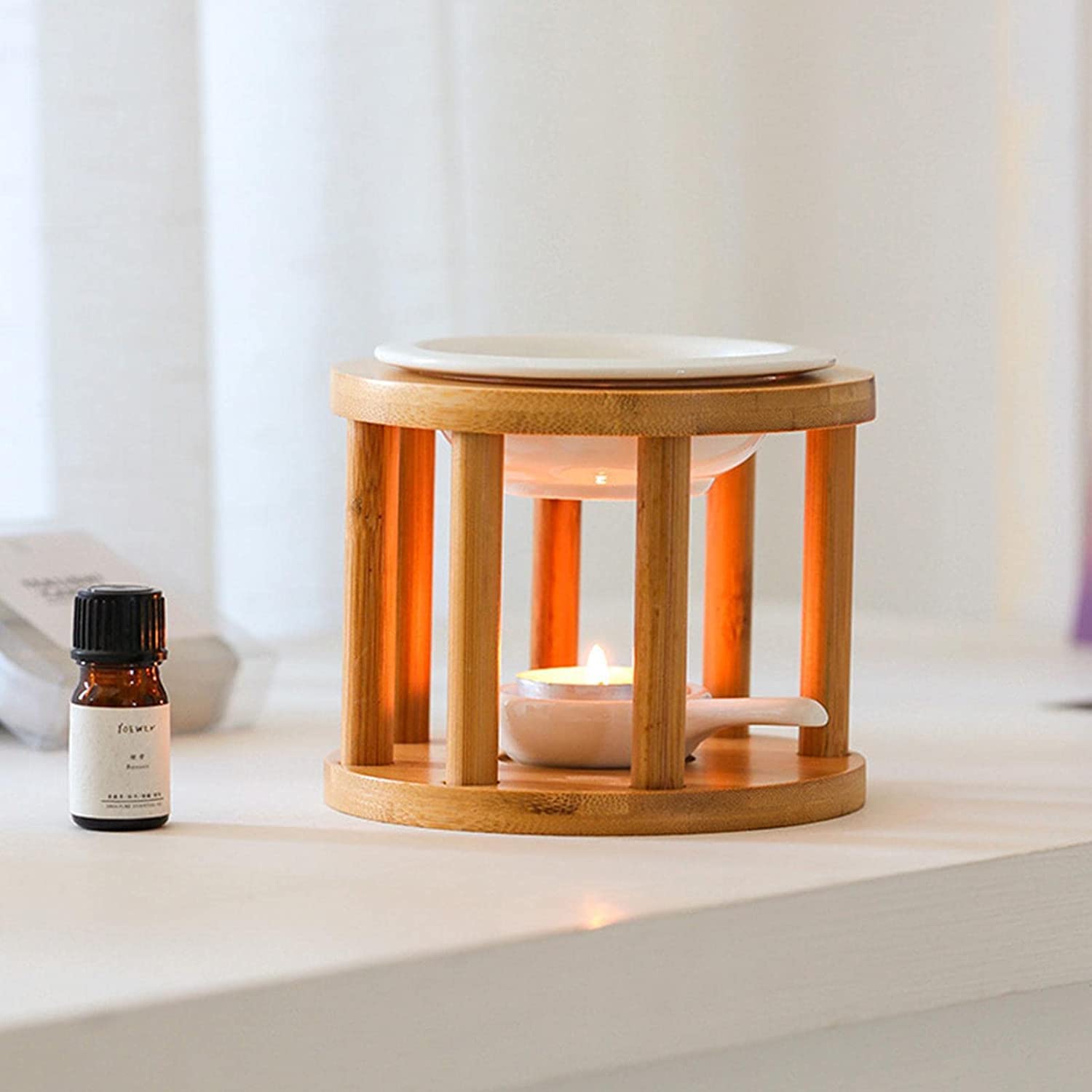 Brûleurs de Cire Fondue,Brûleurs d'huiles essentie | Réchauffeur d'huile en céramique | Bougeoir Chauffe-Cire, Huile Essentielle, encens, diffuseur d'arôme, Four de foration