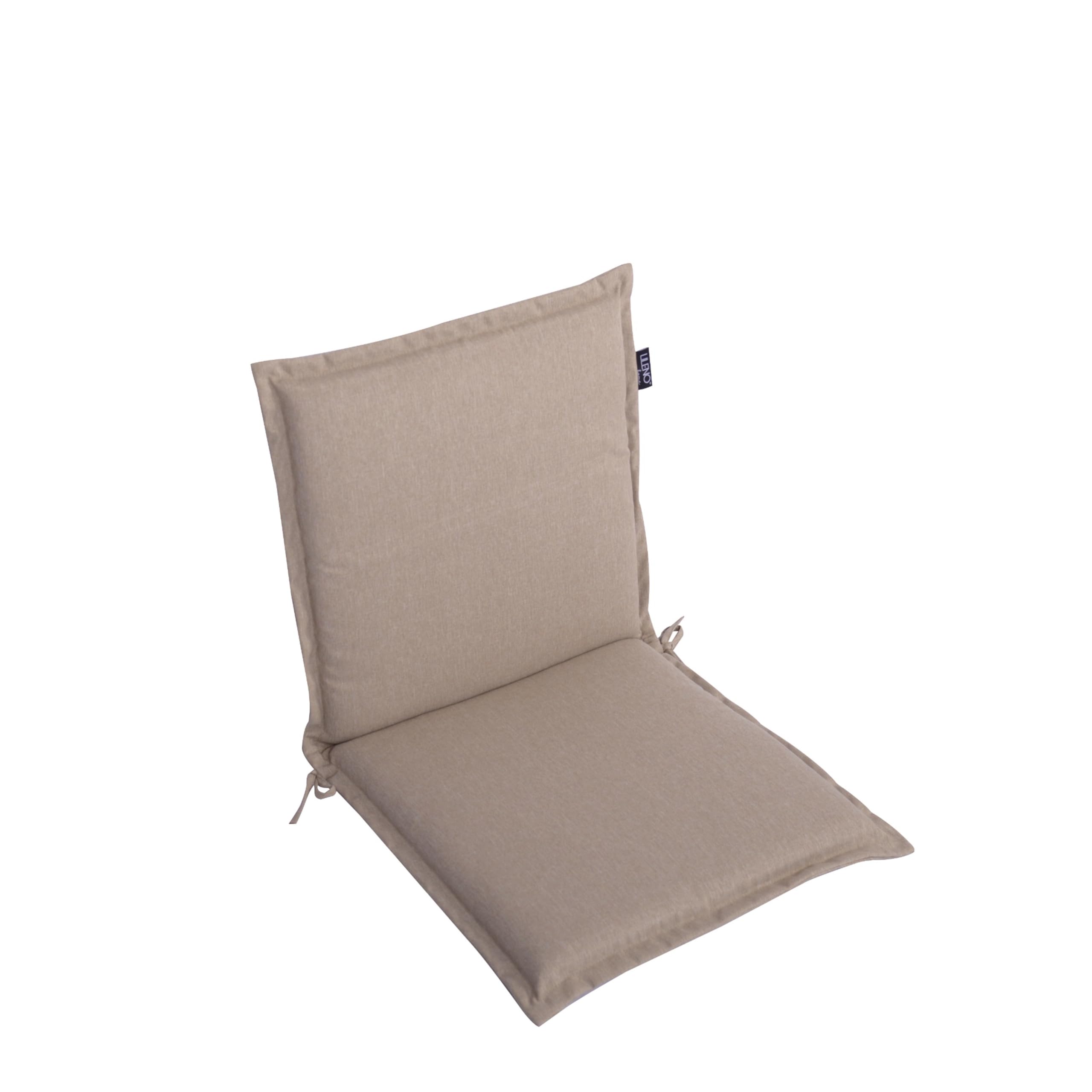 LILENO HOME Malta Cuscino per sedie da giardino, sedie pieghevoli e sdraio, set da 1, schienale basso color tortora, comodo, per mobili da giardino