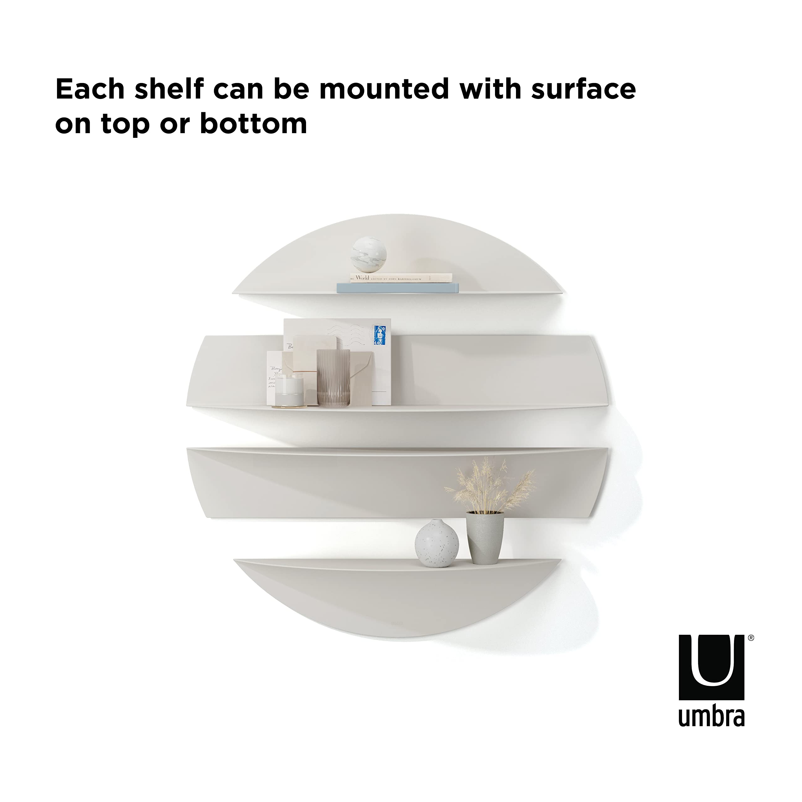 Amazon｜【公式】umbra 壁掛け収納 ソリス シェルフ 4個セット 小物