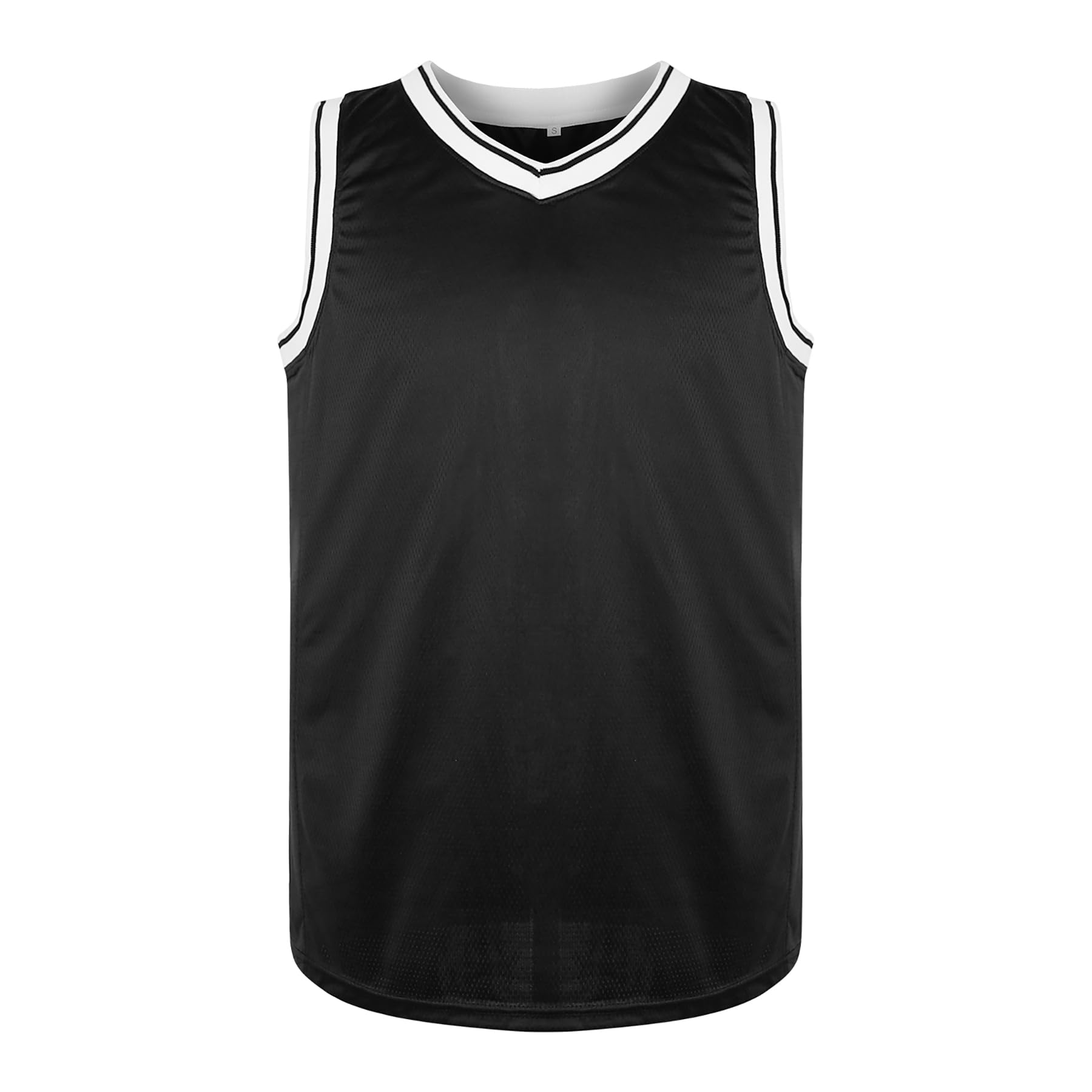 Rioofinx Basketball Jersey, Mens Blank Jerseys Plain Sleeveless Practice Jersey S-3XL(Black-L)
