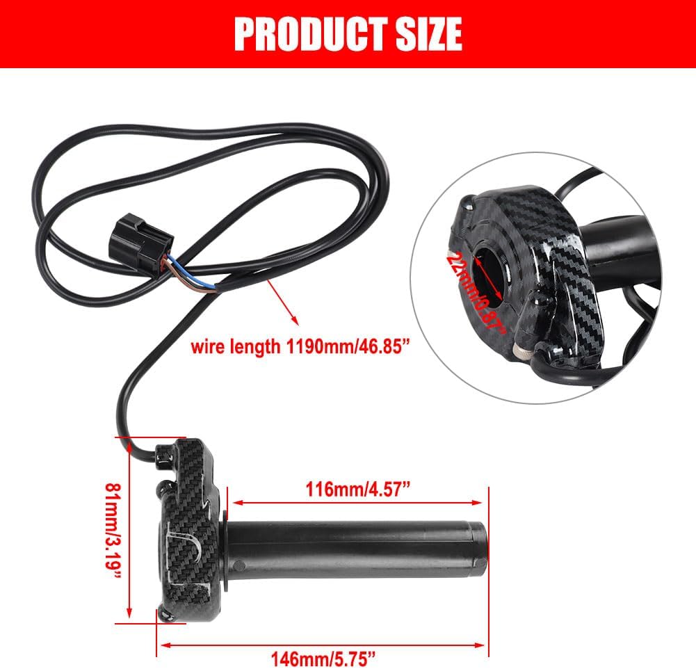 Surron Throttle Handle Imitation Carbon Fiber Throttle Grips Quick Twister with Throttle Cable Throttle Kit for Electrice Dirt Bike Sur-Ron/Surron/Light Bee/Sur Ron S/Surron X / X160 / X260