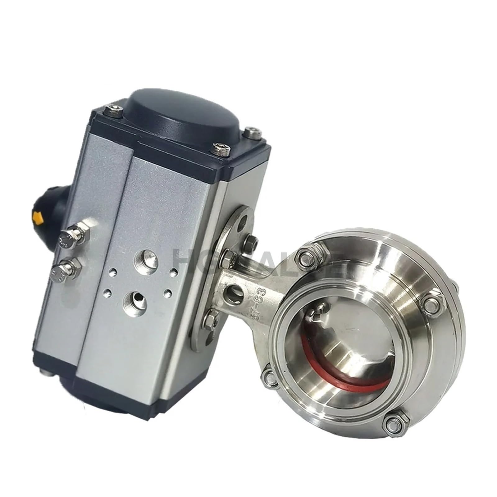 Pneumatic Stainless Steel Sanitary Butterfly Valve 19mm 25mm 32mm 38mm 45mm 51mm(OD51mm-Ferrule64)