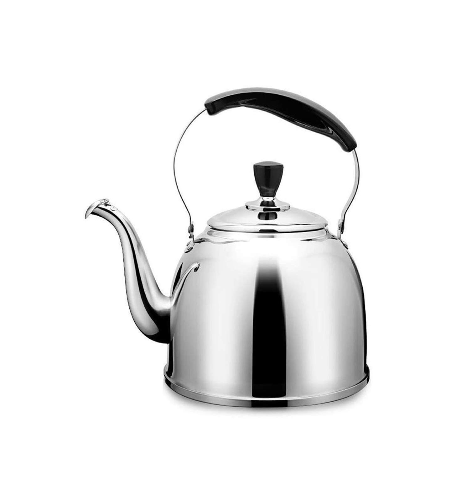 PPRR Large Capacity Teapot Coffee Pot Camping Kettles Stainless Steel Whistling Tea Kettle Thin Base Lightweight Fast Boiling 3L Whistle Pot Kettle Thickened