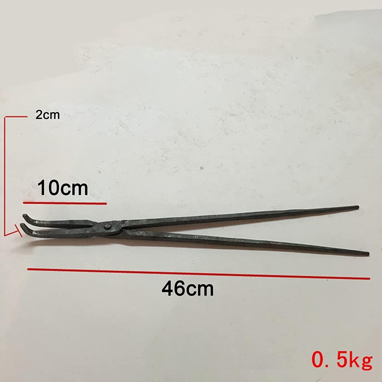 Tenazas de herrero,Tenaza de forja Tonga de herrero 460 mm Longitud de herrero for cuchillo de yunque que fabricaba pinzas curvas de 7 forma de herrero for el ingeniero Forja de herrero