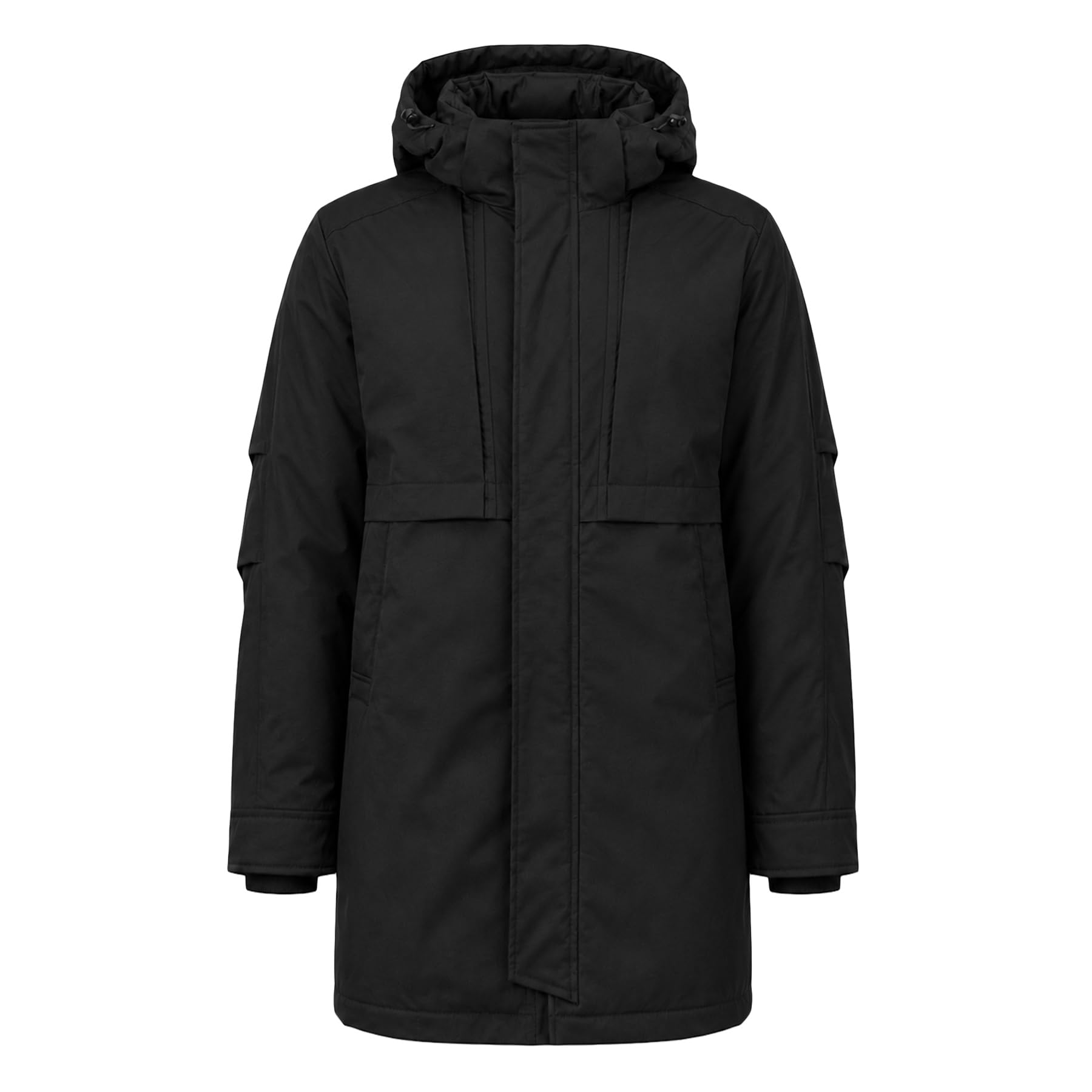 Allthemen Uomo Piumino Media Lunghezza Cappuccio Giubbotto Puffer Impermeabile Antivento Giacca Parka Invernale