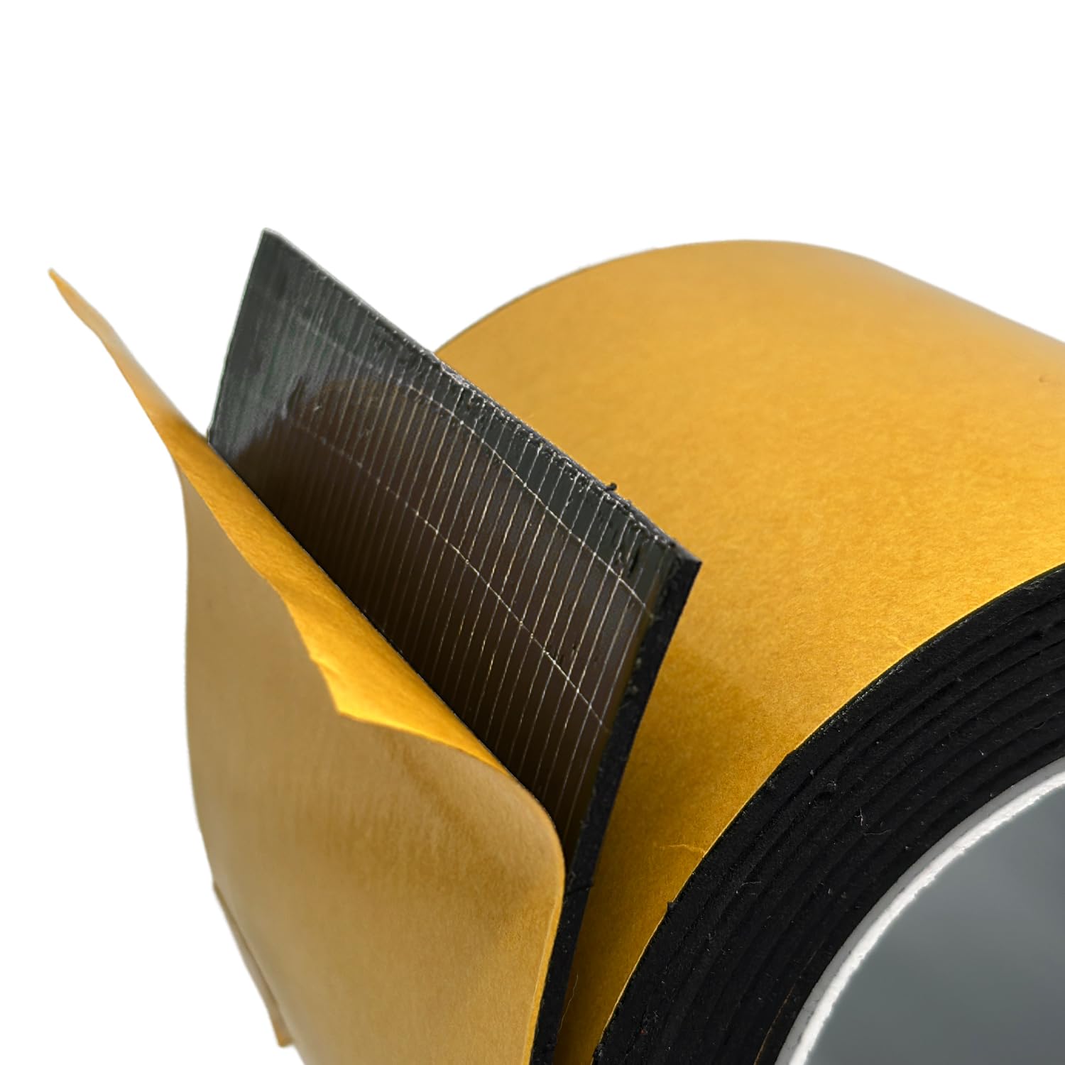 Gommapiuma adesiva (Larg. 10cm, Lungh. 5m, Sp. 5mm) in SBR nero, isolante termico adesivo resistente per garage e officina, rotolo antiscivolo industriale, protezione superfici e riduzione vibrazioni.