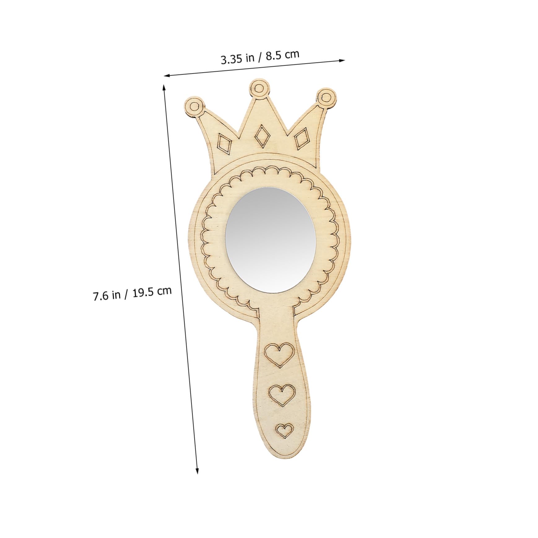 Toddmomy Unfinished Wooden Mirrors for Kids DIY Craft Mirror Handheld for Classroom with Rhinestone Stickers