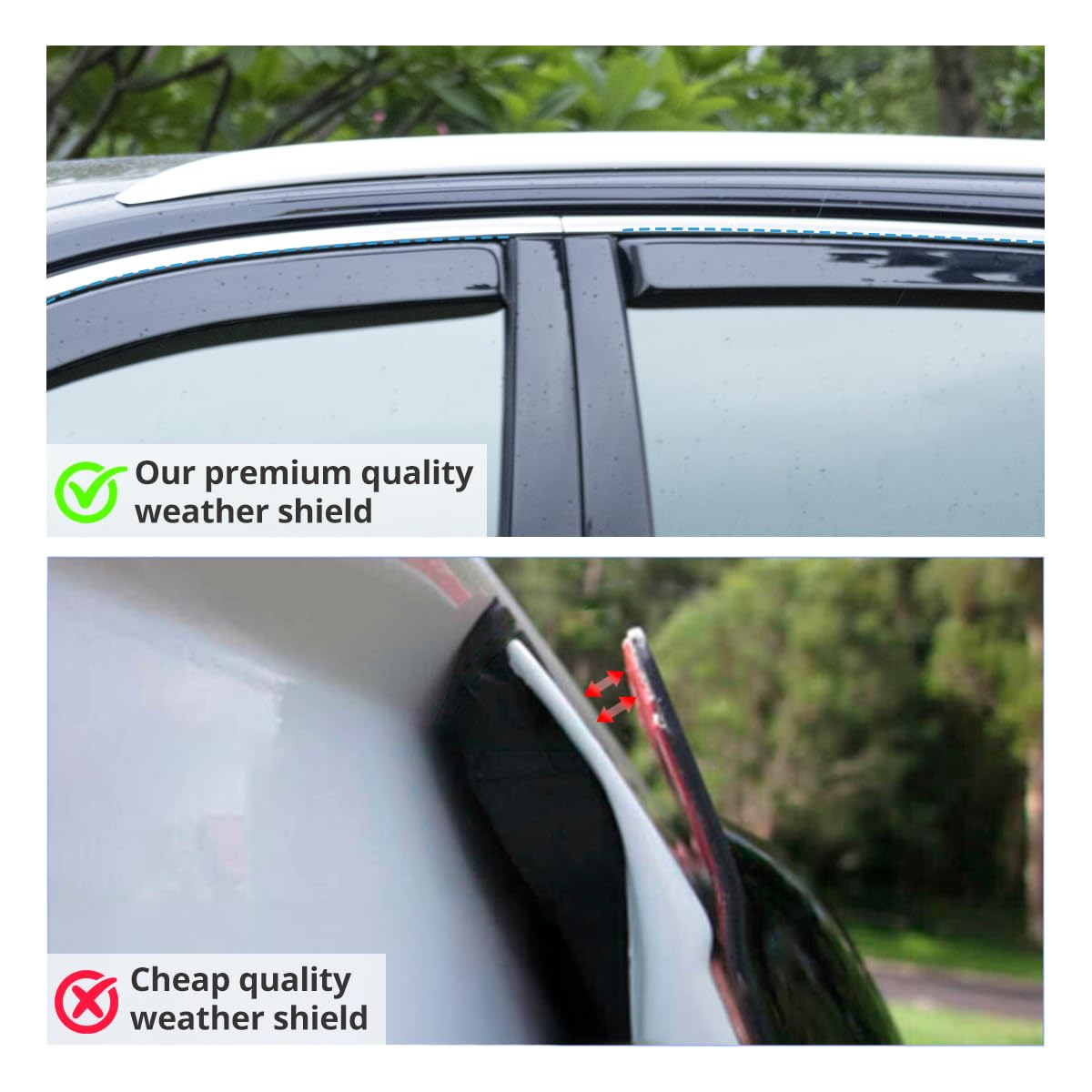 Windabweiser Autofenster, Windabweiser für VW Transporter T5 2003-2015 & T6 2015-2020 & T6.1 2020-