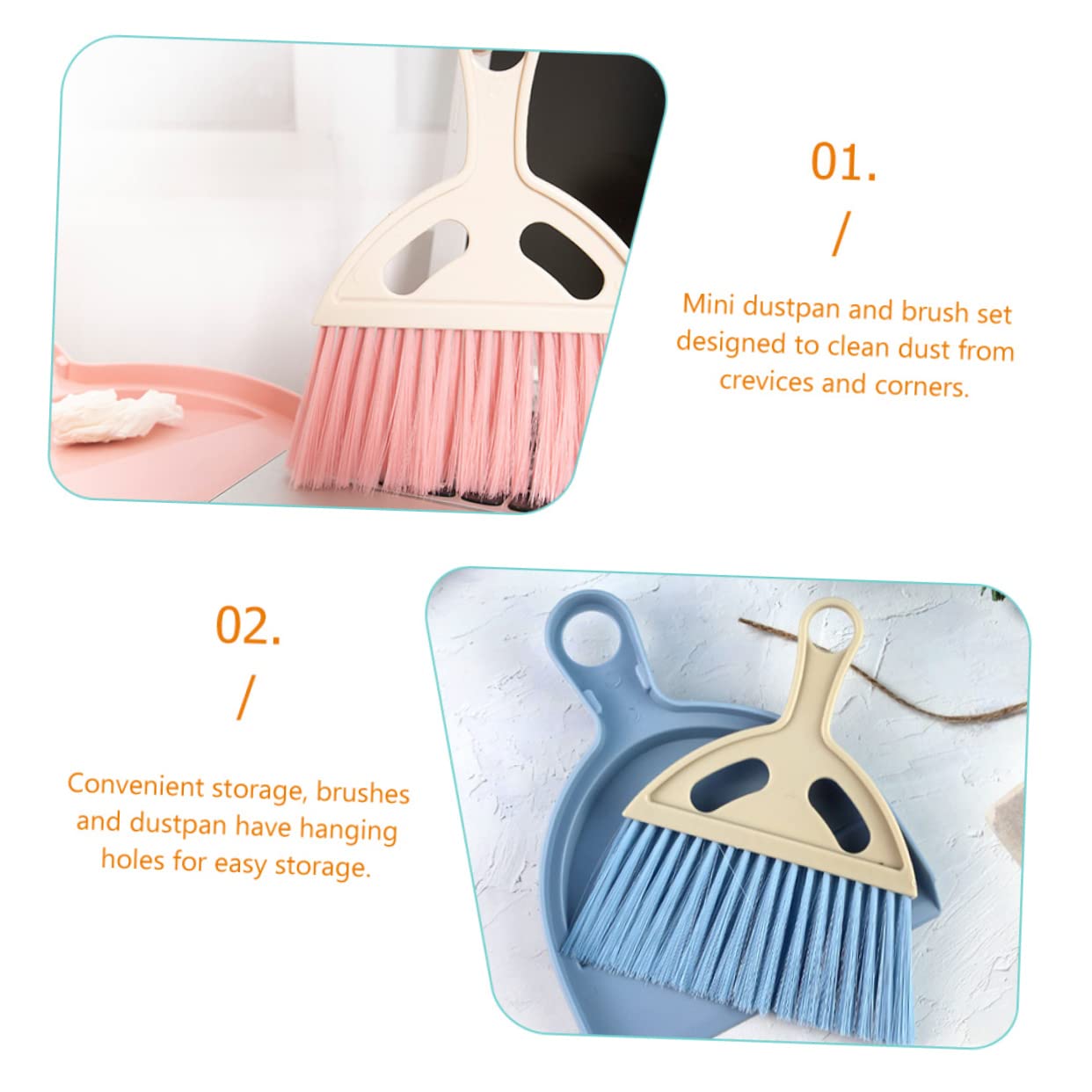 6 Sets Desktop Cleaning Brush Broom Desktop Cleaning Supplies Cleaning Brush with Dustpan Household Cleaning Brush Tabletop Dust Pan Mini Dustpan Mini Cleaning Brush Nylon Wool Didiseaon