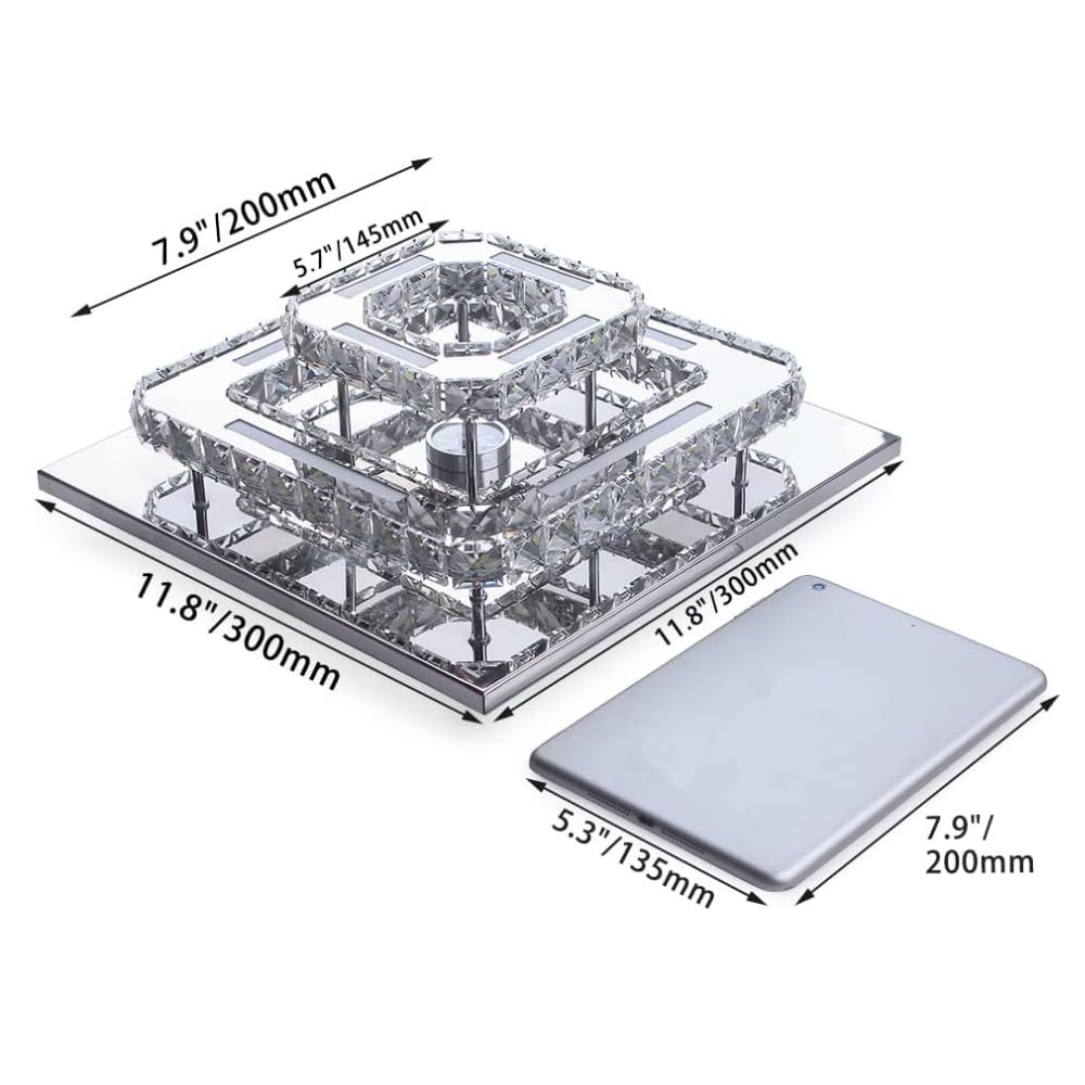 LED Kristall Deckenleuchte 29W Dimmbar mit Fernbedienung 30cm