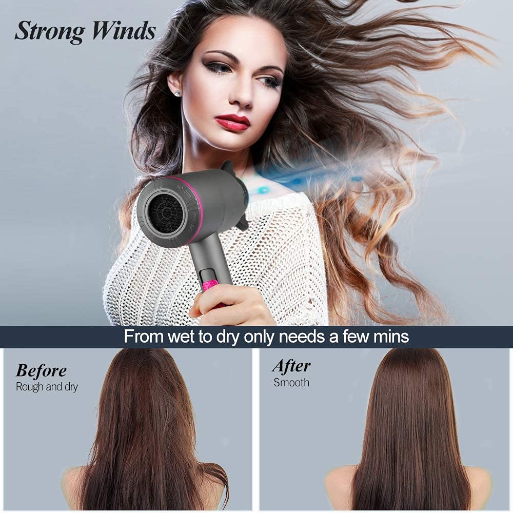 Professional Hair Dryers 2000W Powerful AC Motor Fast Drying Ionic Hair