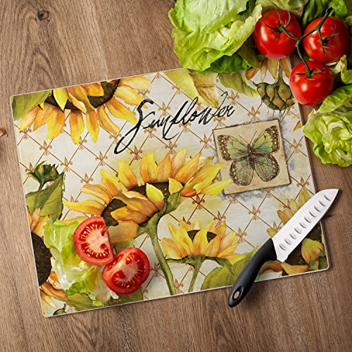 Tabla de cortar de vidrio CounterArt con diseño Sunflowers in Bloom, 38.1 x 30.48 cm miniatura 6