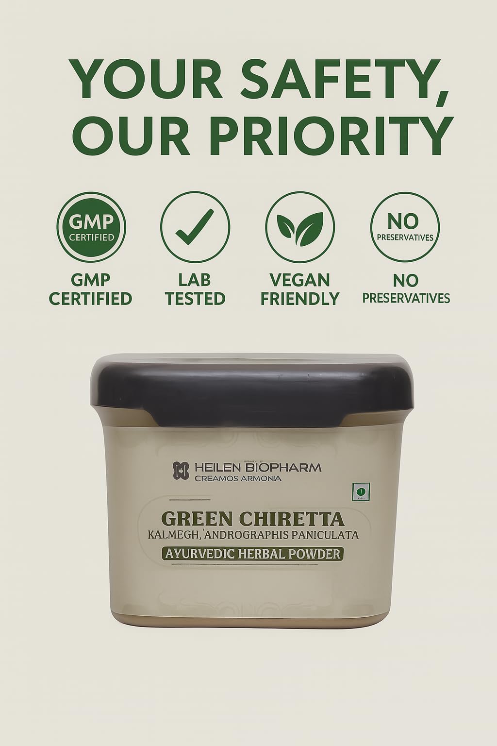 Heilen Biopharm Kalmegh Powder | Green Chiretta | Andrographis Paniculata | 100% Pure Ayurvedic Herbal Powder | Health & Immunity Support – 200g Pack of 1 - Image 6 thumbnail