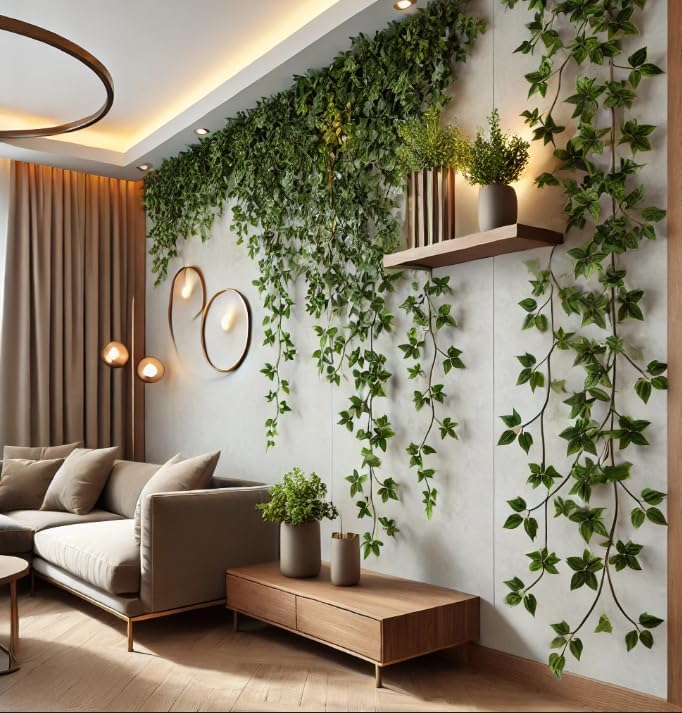 48 PCS 336 FT Fake Vines for Room Decor Artificial Ivy Garland Aesthetic Artificial Plant Ivy Leaves Hanging Faux Greenery Leaves Aesthetic Decor for Home Garden Wall Wedding Party Decor