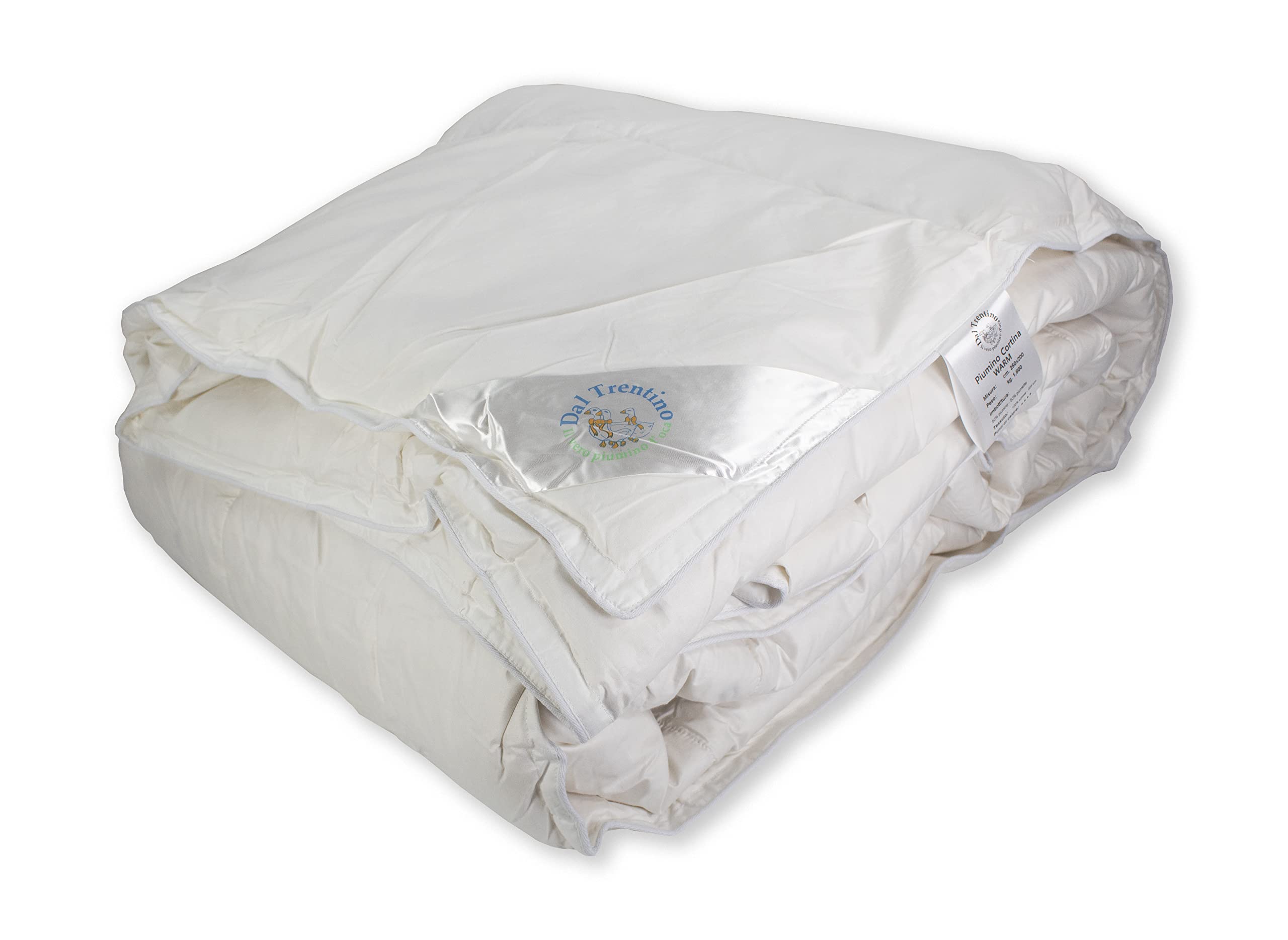 Tata Home Piumino d’Oca Trentino 100% Piuma D'Oca Naturale Caldo e Soffice Piumone Invernale Imbottitura 360 gr/mq Letto Matrimoniale 2 piazze per Sacco 250x200 cm