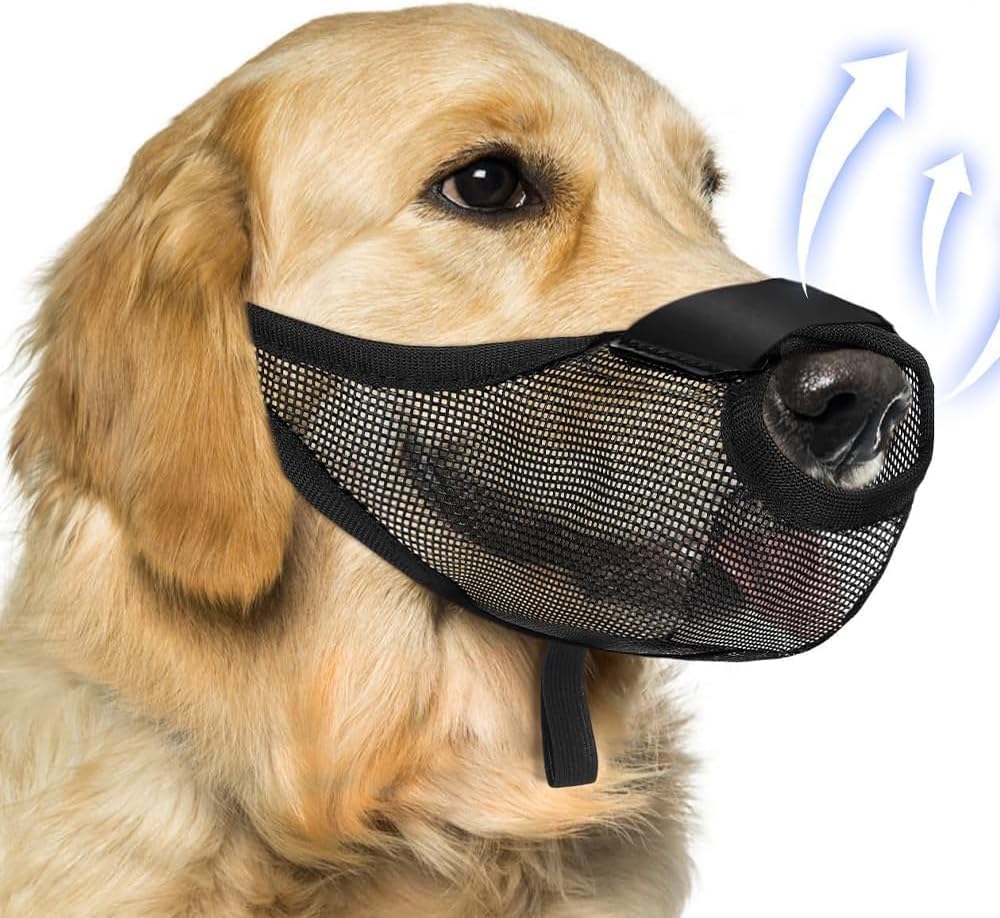 Museruola Cane Traspirante Rete Regolabile Sicurezza Addestramento Cani Taglia Grande Prevenzione Morsi Protezione