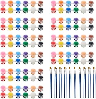 PpAaJK Mini Juego de Colores Acrílicos de 10 Piezas, Colores para Niños, Juego de Pintura para Niños de 12 Colores, Tiras de Colores Acrílicos para Niños y Adultos