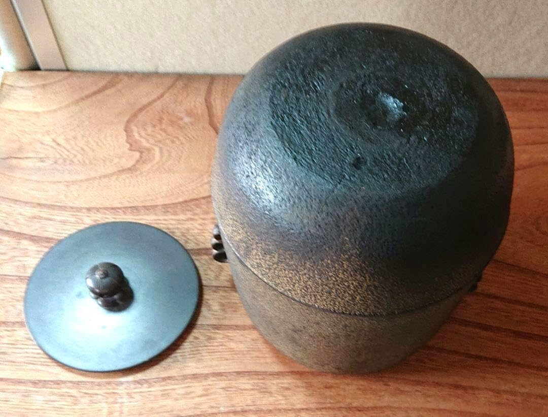 茶道具 姥口筒釜送料込【逢絢亭】茶道具 釜 風炉釜 筒釜 姥口釜 糸目