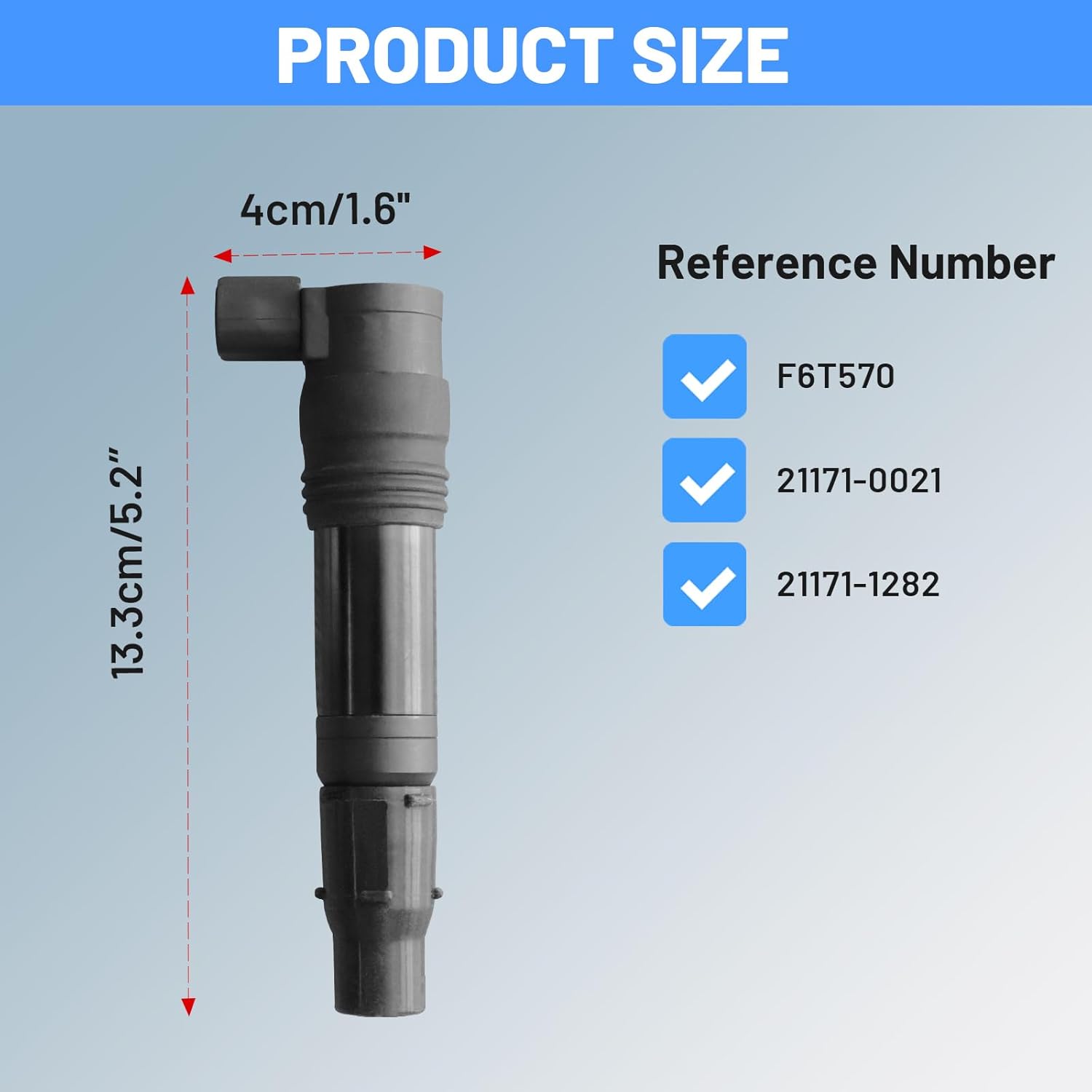 Motorcylce Ignition Coil Pack Compatible with Kawasaki Vehicles - 07-12 & 21-22 ZX600 Ninja ZX-6R | 03-06 ZX600 Ninja ZX-6RR | 03-06 & 13-18 ZX636 Ninja ZX-6R - Replace# F6T570, 4PCS
