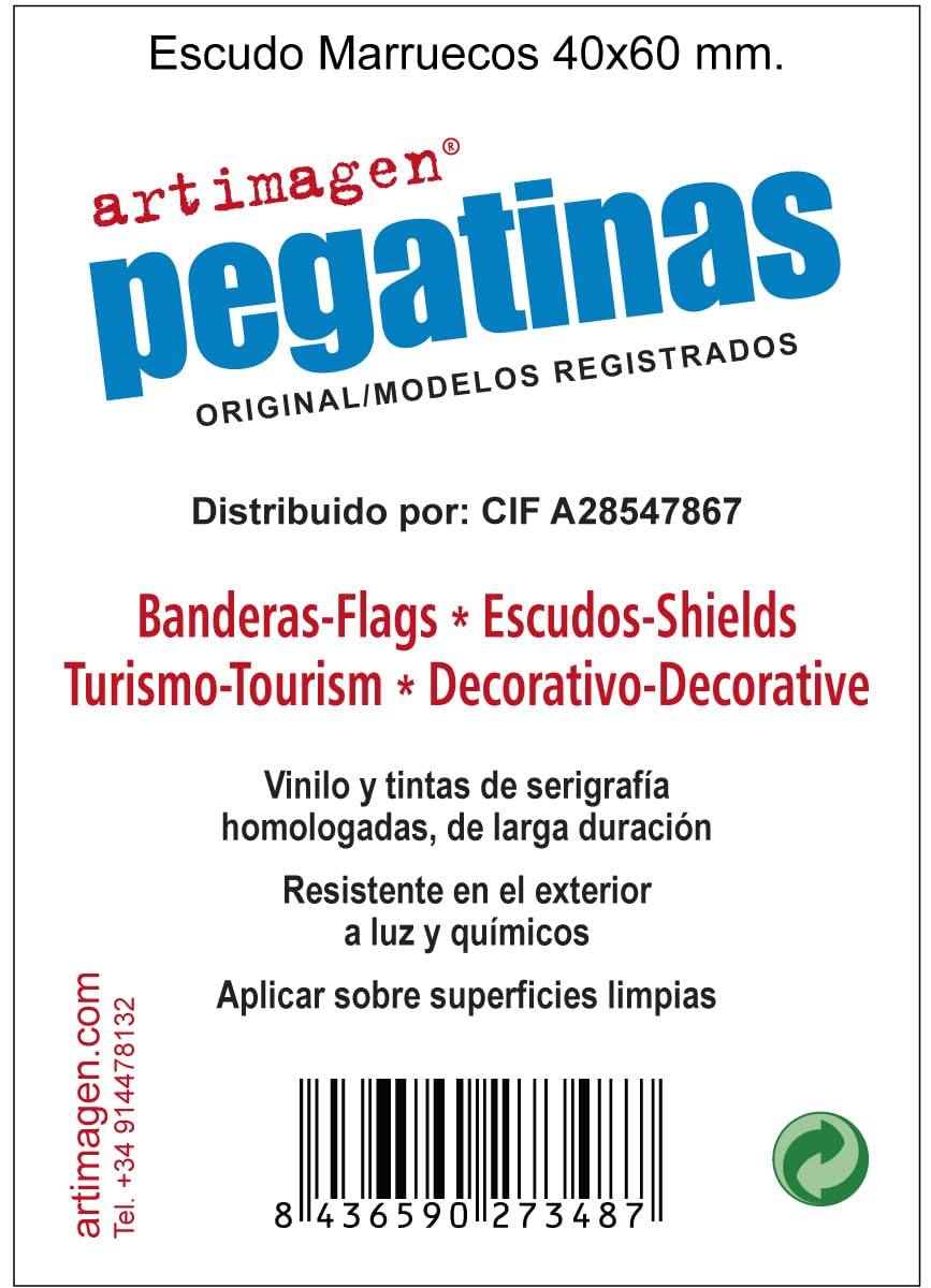 Pegatina Escudo Marruecos 40x60 mm