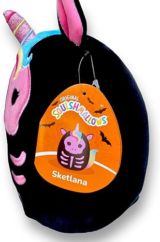 Miniatura 3 de Squishmallows Kellytoy oficial - Animal de peluche suave y blando de Halloween (Sketlana esqueleto de unicornio, 7 pulgadas)