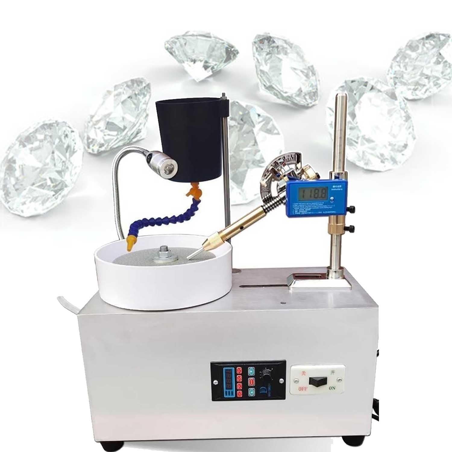 XNXYSMKJ 180w Gem Faceting Machine,Faceting Machine (0-2800 Rpm),Copper Wire Motor,W/96-Speed Robotic Arm And Digital Display Screen,Used For Polishing Agate