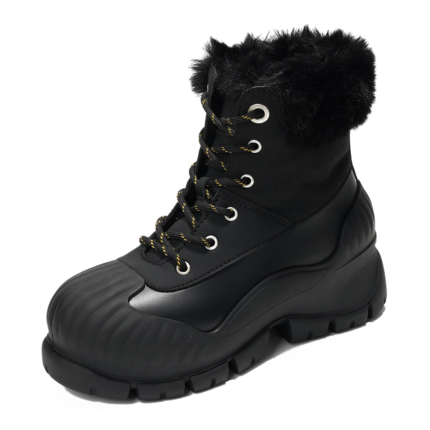 Project Cloud Snow Boots for Women Waterproof Genuine Leather 2.5" Platform Wedge Womens Boots - Memory Foam Fur Boots Winters Boots for Women Non-Slip Rain Boots Women's Snow Boots (Lydia)