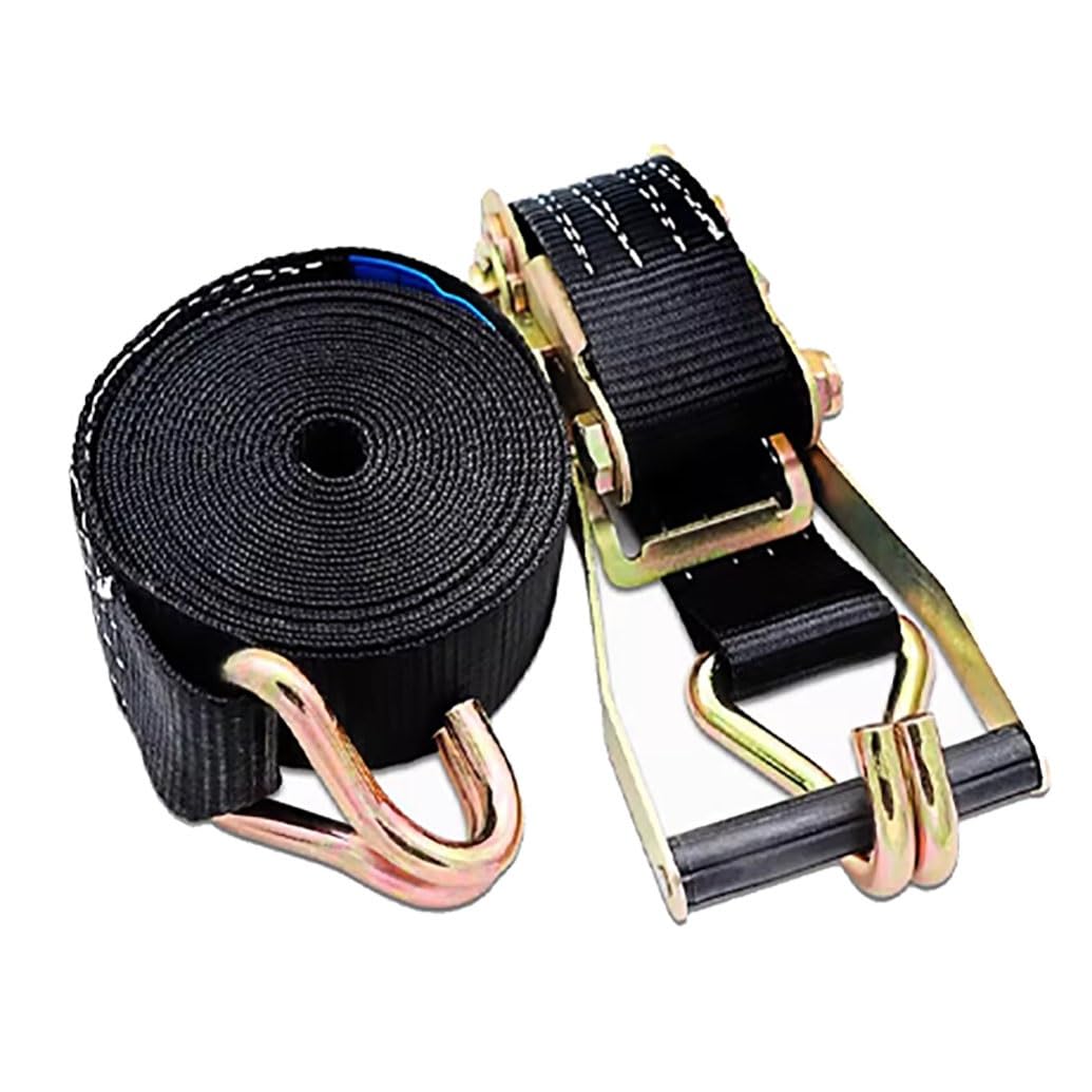 Correas De Amarre De Trinquete,Correas De Carga De Trinquete con Ganchos En J, Cuerda De Freno Ajustable con Tensor De Correa, para Remolque De Camioneta Y Motocicleta(L 6m/236.2in)