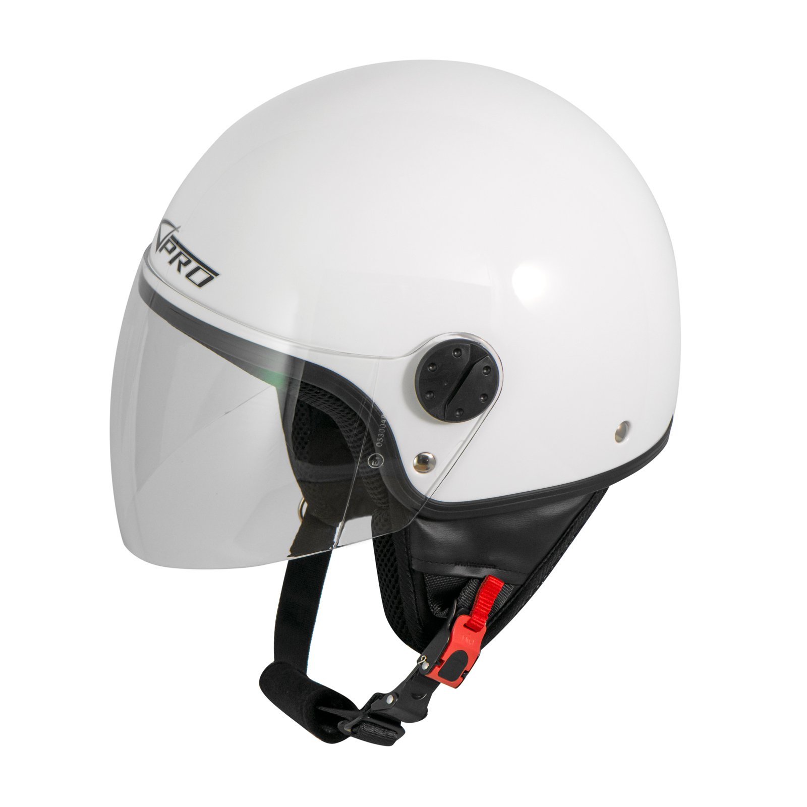Casco Jet Demi Scooter Moto Omologato ECE 22 Visiera Antigraffio Bianco L
